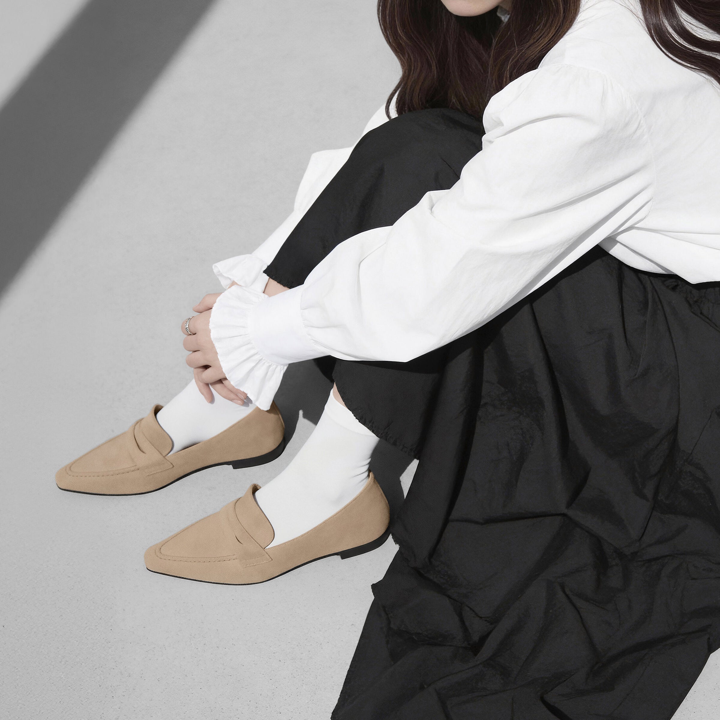 25%OFF：2026SS：スクエアトゥローファー（m18016）ベージュS – mamian