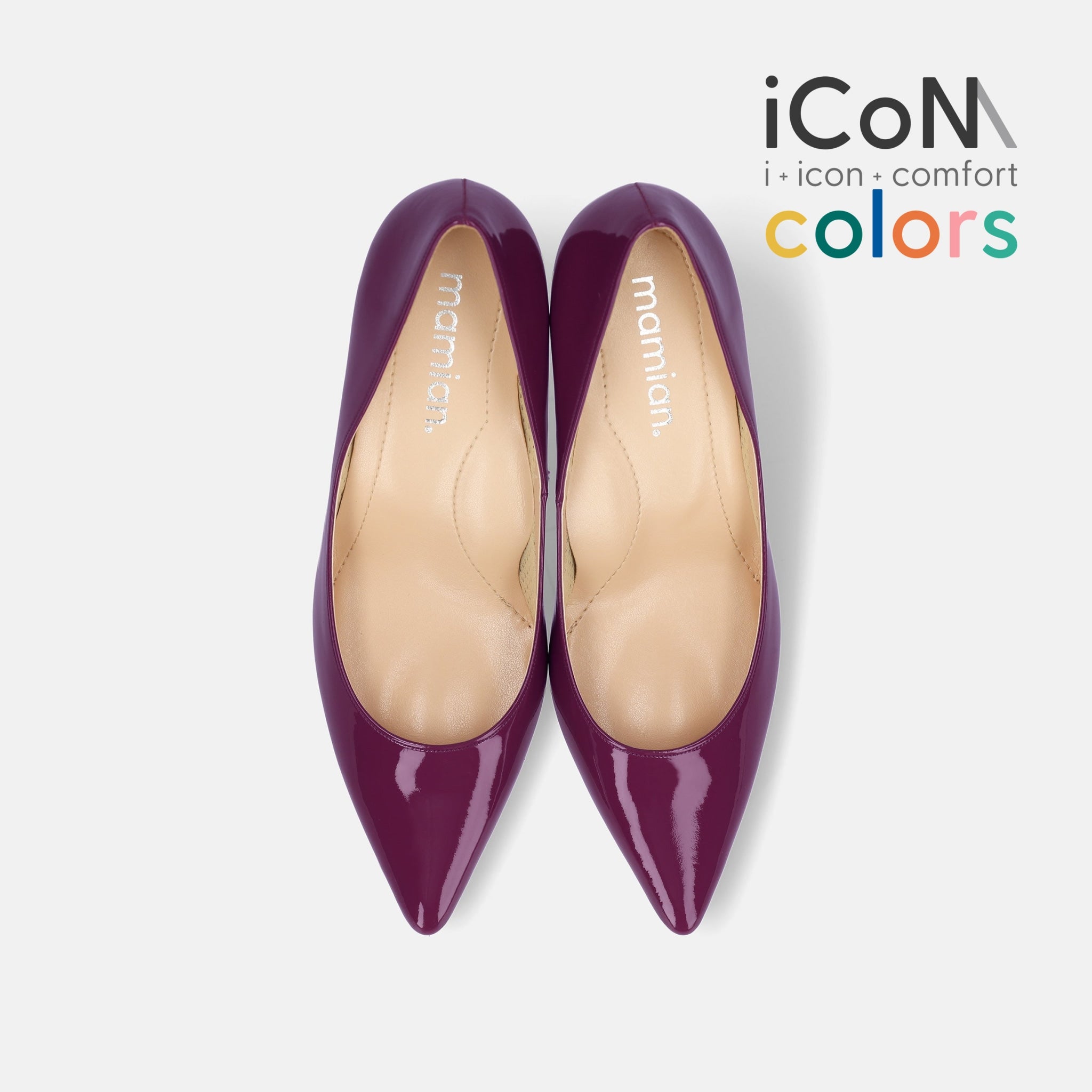 iCoN COLORS：ポインテッドトゥ エナメル パンプス（C76531