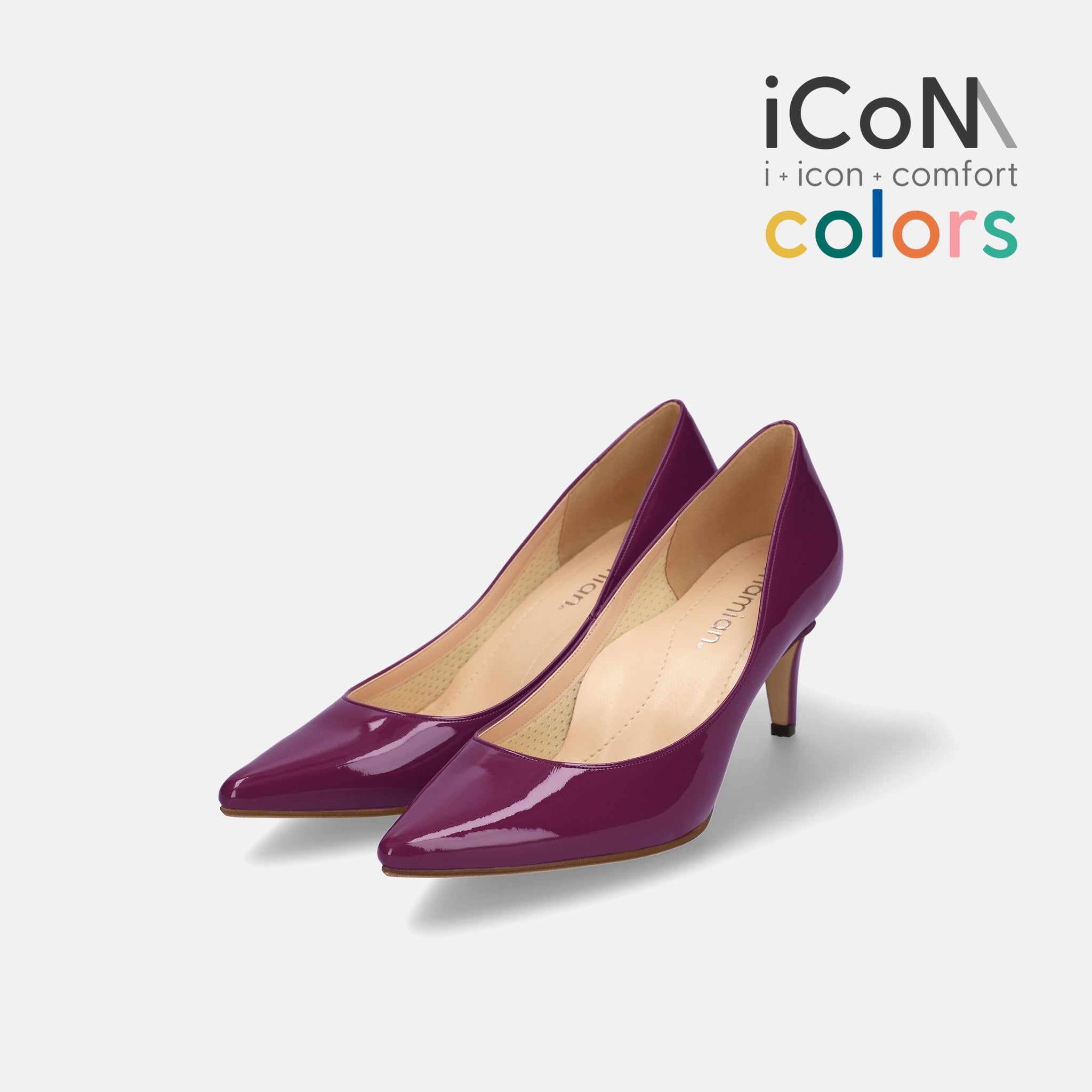 30%OFF：iCoN COLORS：ポインテッドトゥ エナメル パンプス（C76531