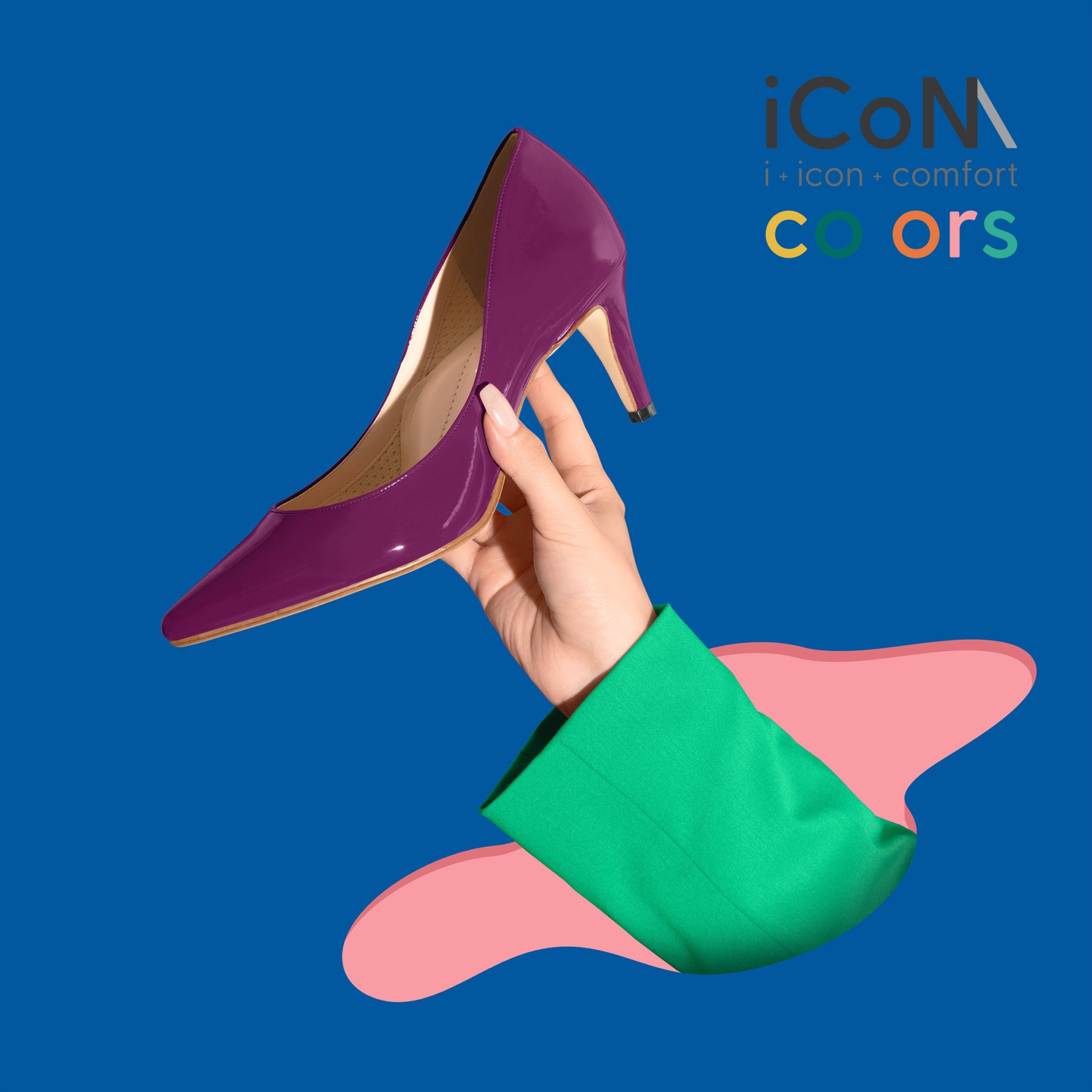 30%OFF：iCoN COLORS：ポインテッドトゥ エナメル パンプス（C76531