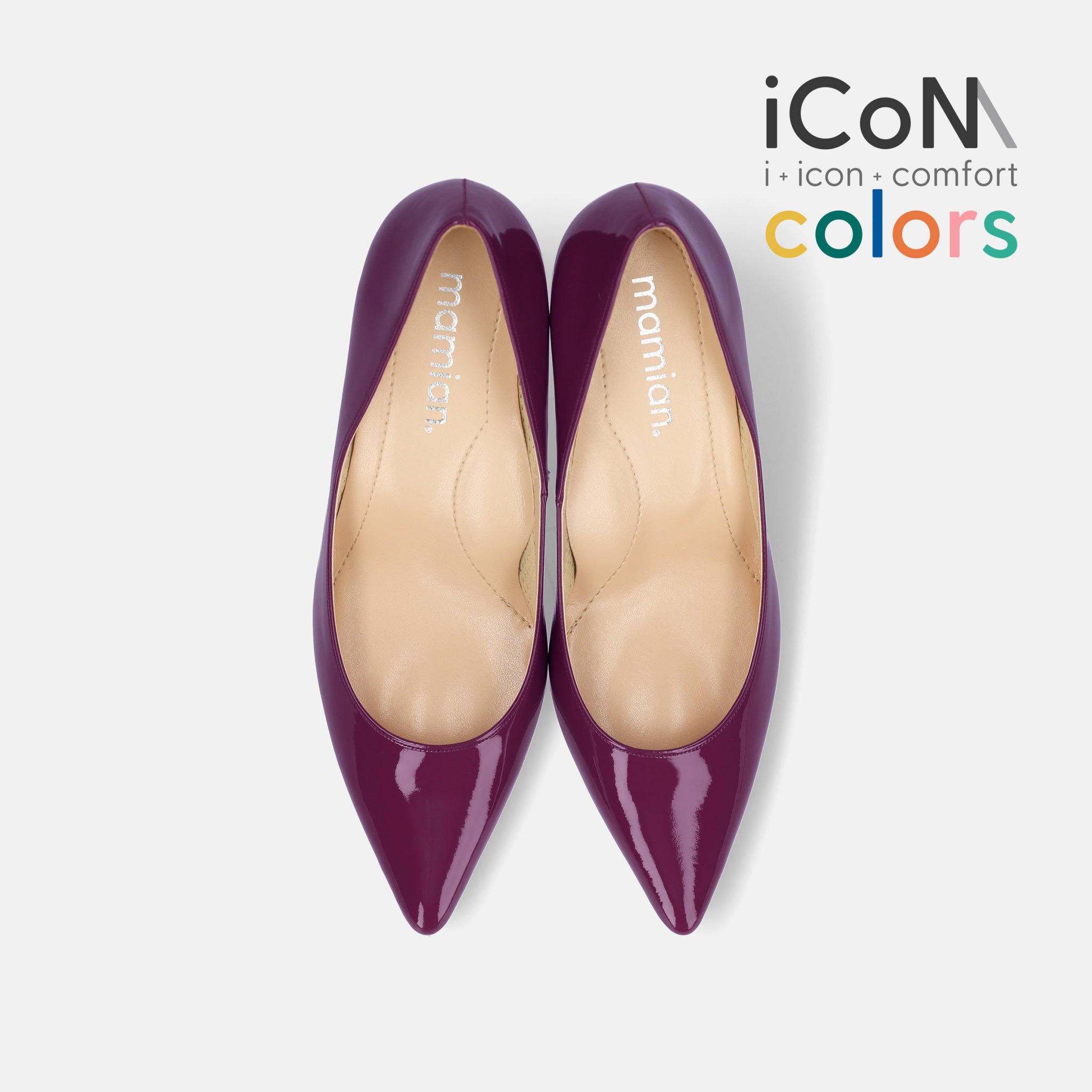 30%OFF：iCoN COLORS：ポインテッドトゥ エナメル パンプス（C76531