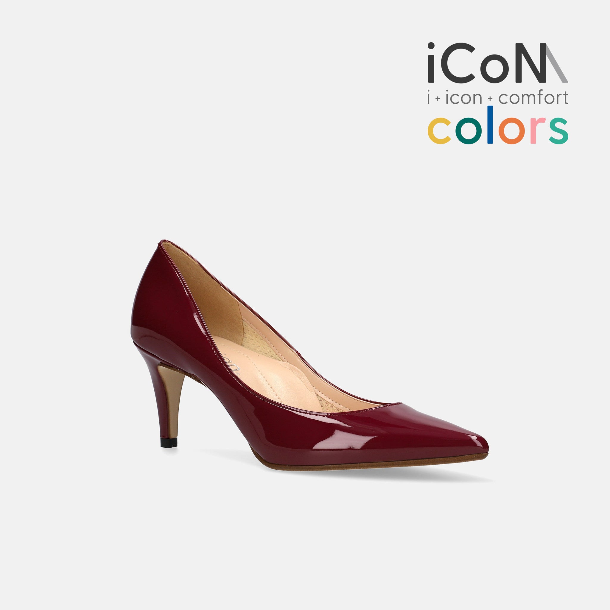 30%OFF：iCoN COLORS：ポインテッドトゥ エナメル パンプス（C76531