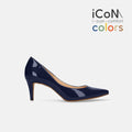 30%OFF：iCoN COLORS：ポインテッドトゥ エナメル パンプス（C76531）クラシックネイビー/mamian（マミアン）