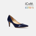 30%OFF：iCoN COLORS：ポインテッドトゥ エナメル パンプス（C76531）クラシックネイビー/mamian（マミアン）