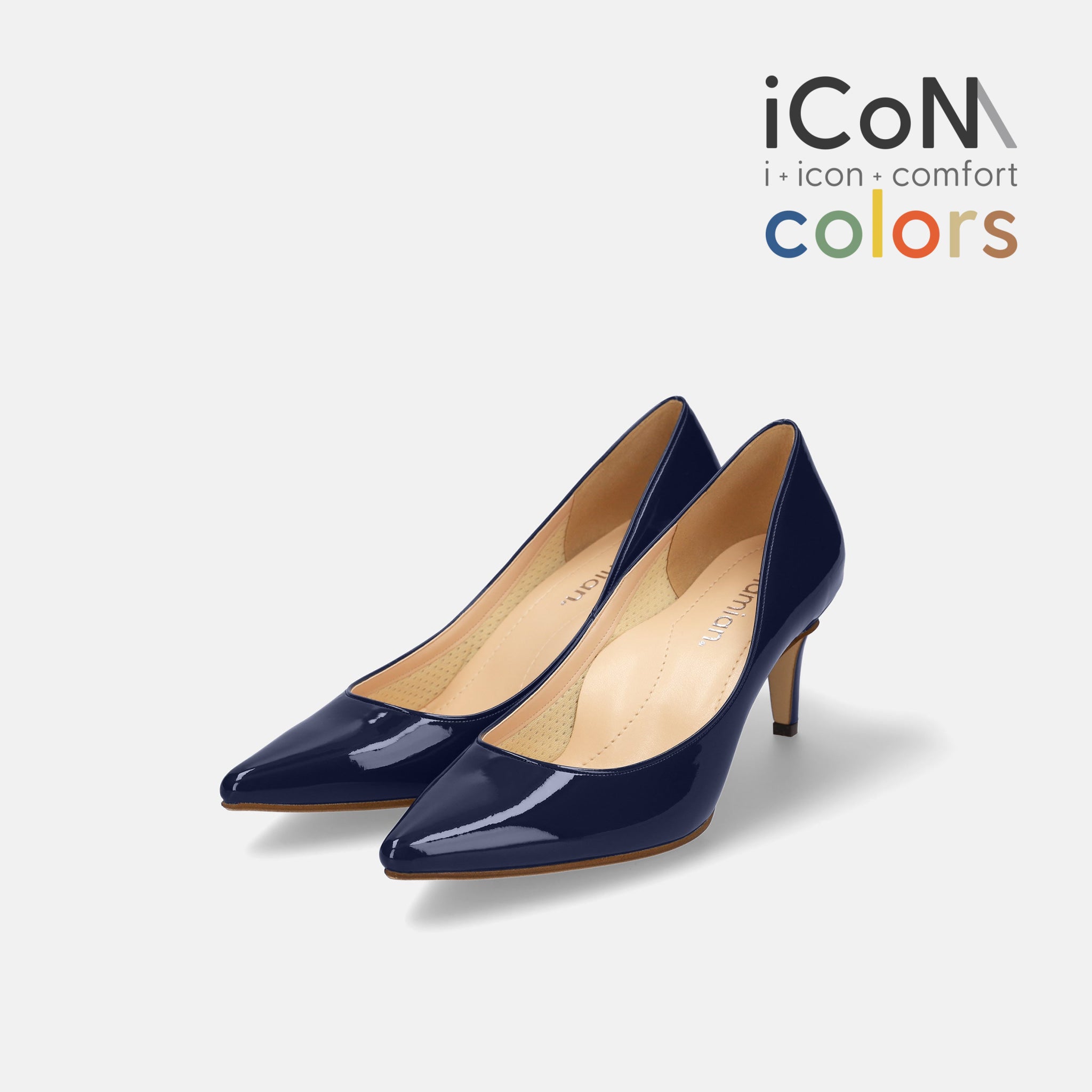 30%OFF：iCoN COLORS：ポインテッドトゥ エナメル パンプス（C76531