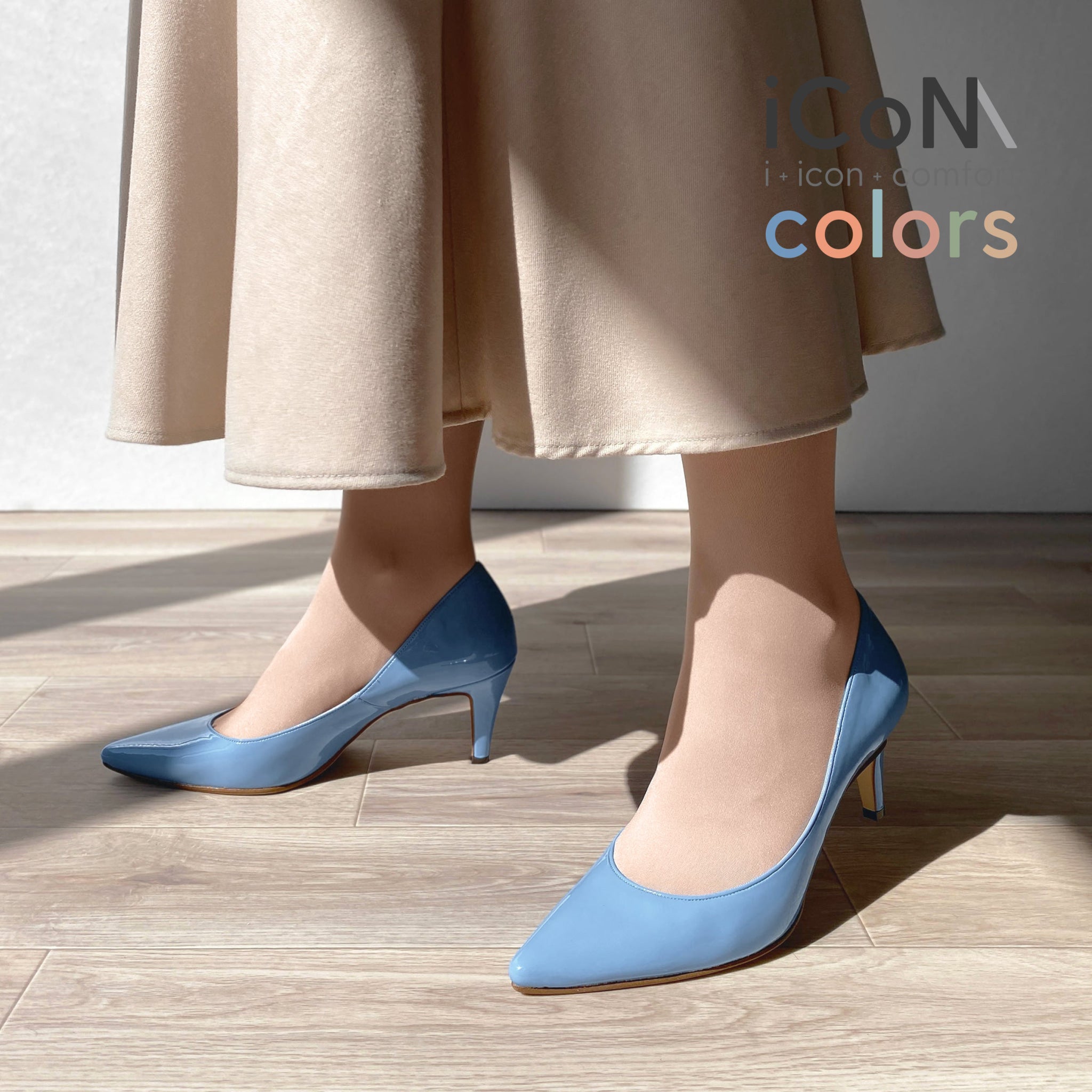 30%OFF：iCoN COLORS：ポインテッドトゥ エナメル パンプス（C76531
