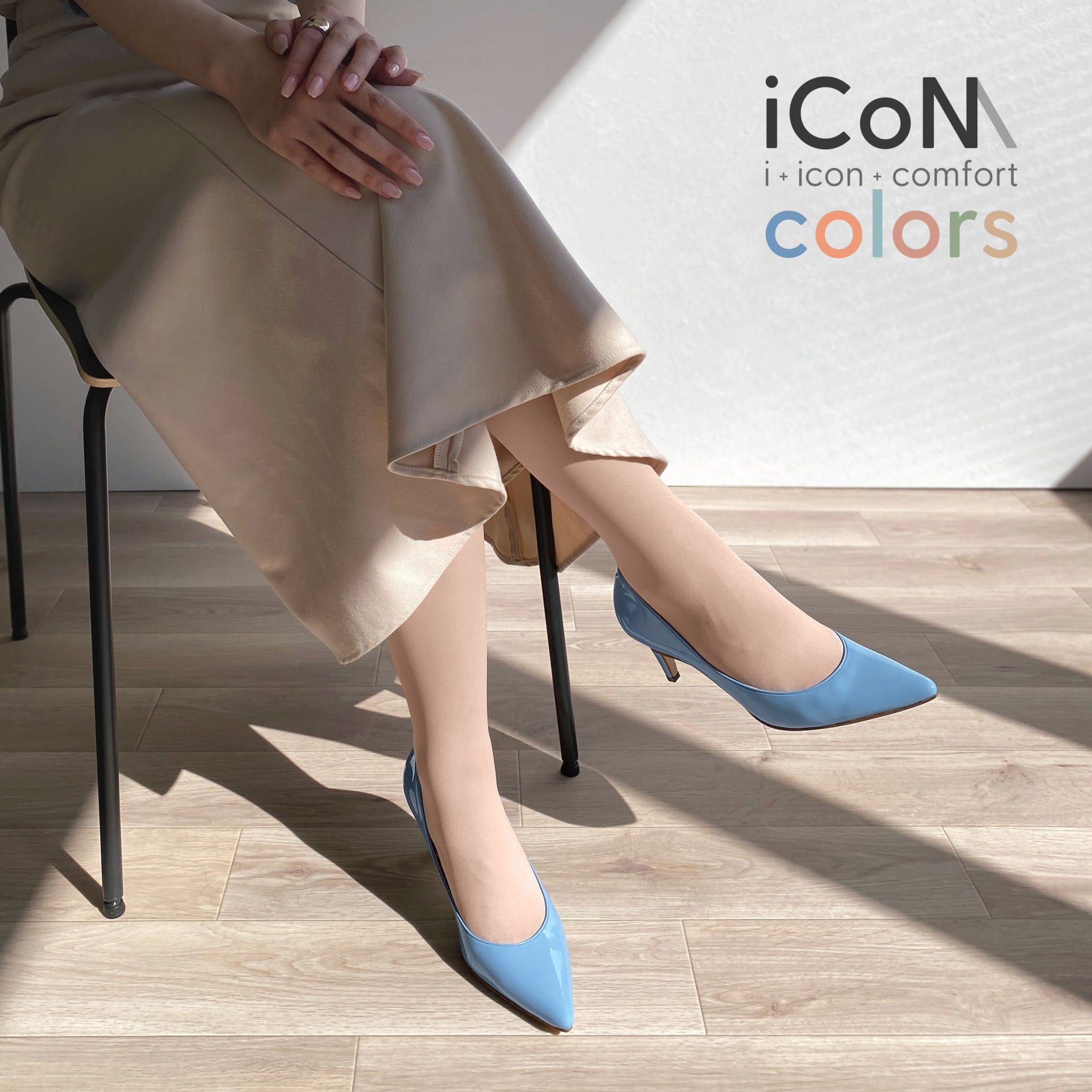 30%OFF：iCoN COLORS：ポインテッドトゥ エナメル パンプス（C76531