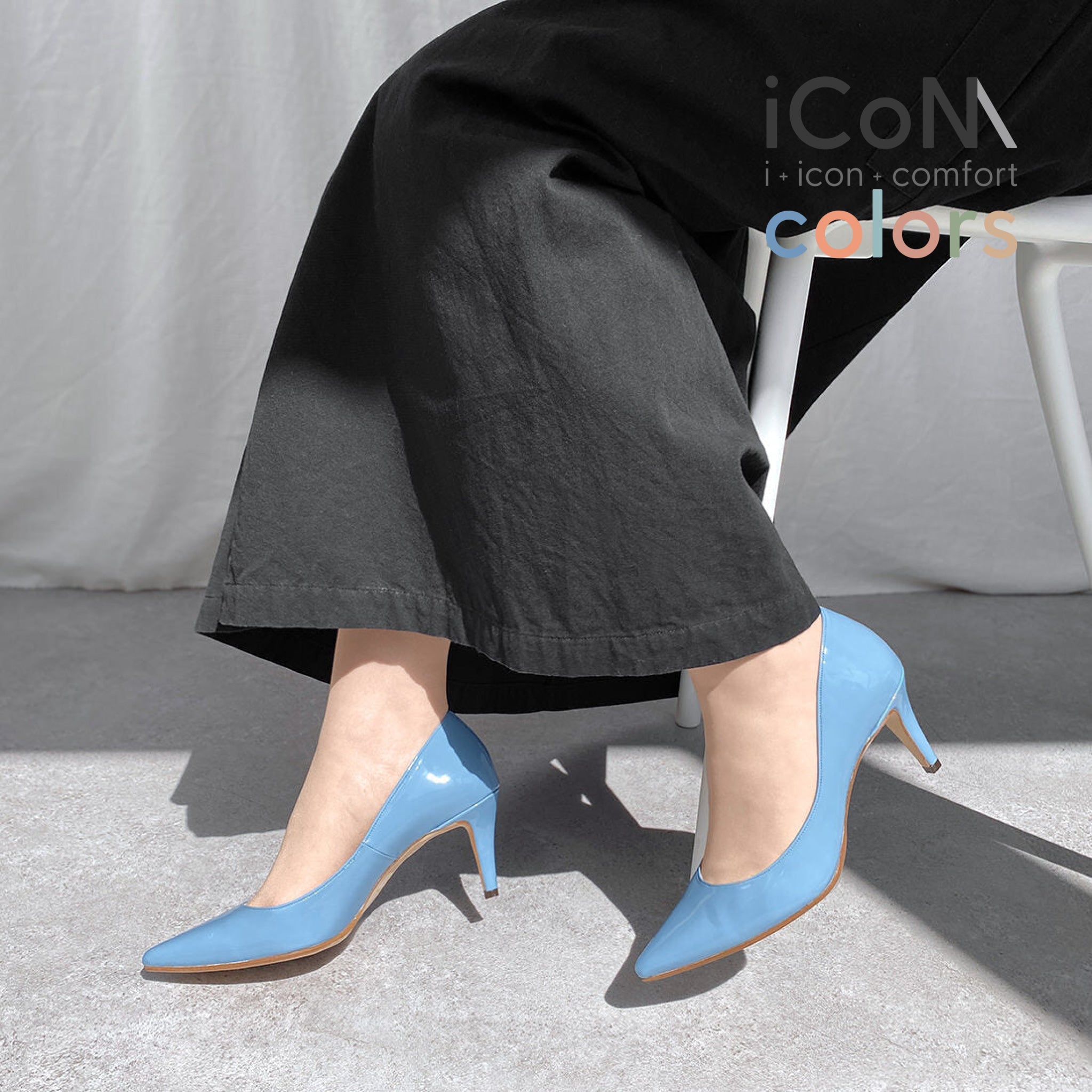 30%OFF：iCoN COLORS：ポインテッドトゥ エナメル パンプス（C76531