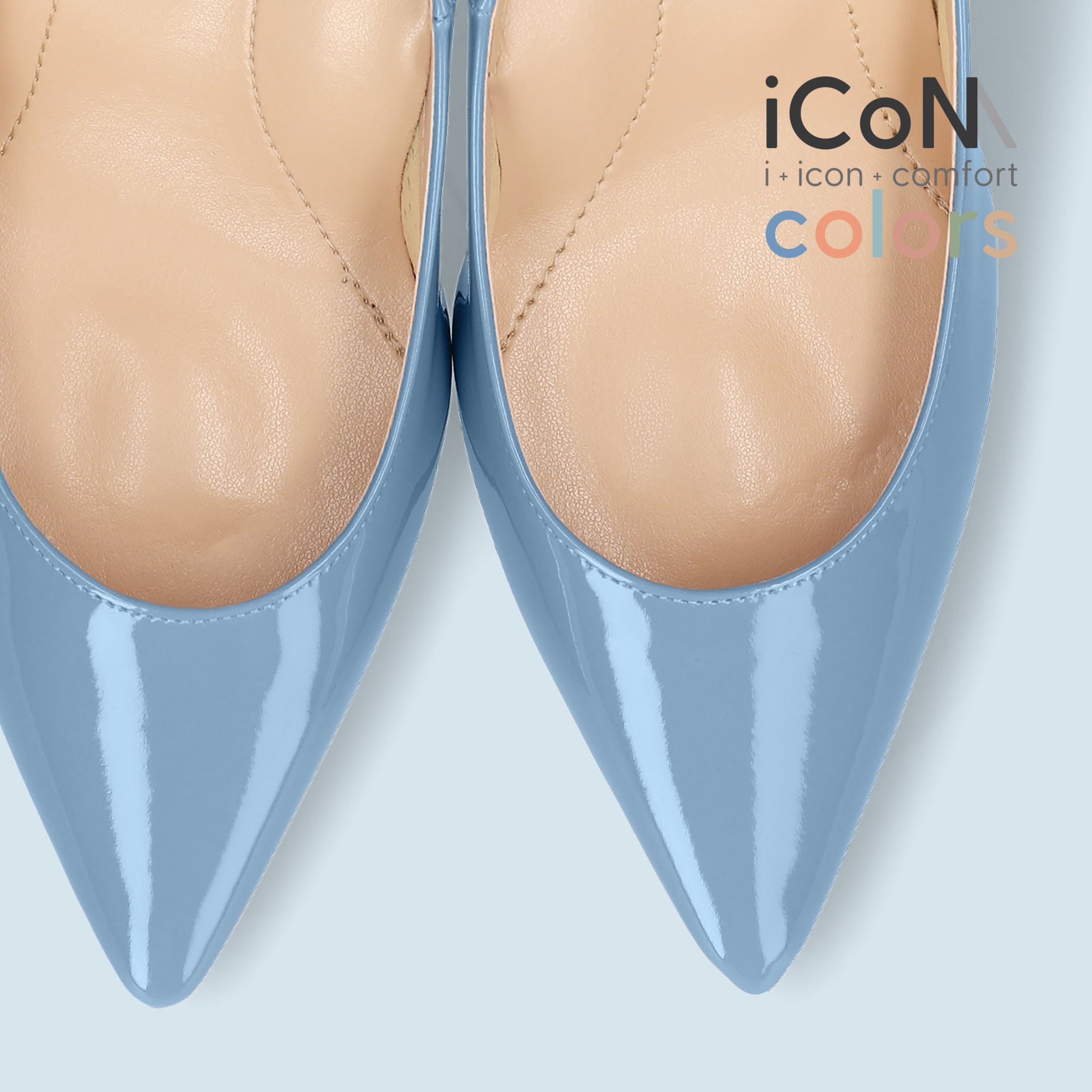 30%OFF：iCoN COLORS：ポインテッドトゥ エナメル パンプス（C76531