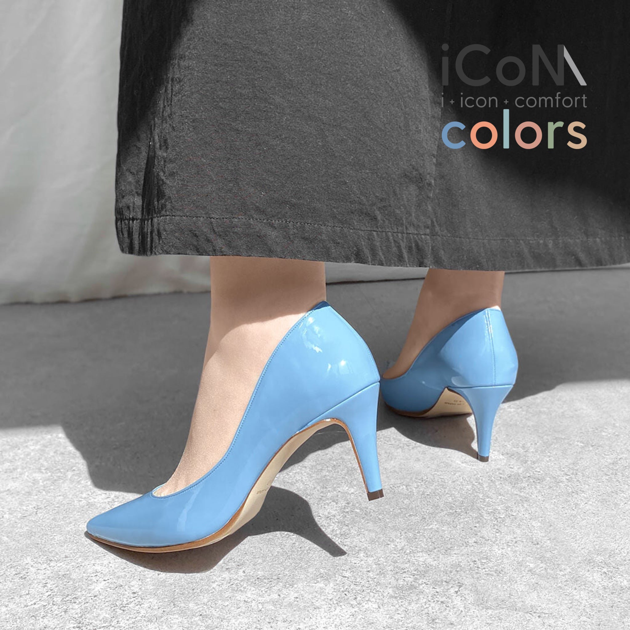 30%OFF：iCoN COLORS：ポインテッドトゥ エナメル パンプス（C76531