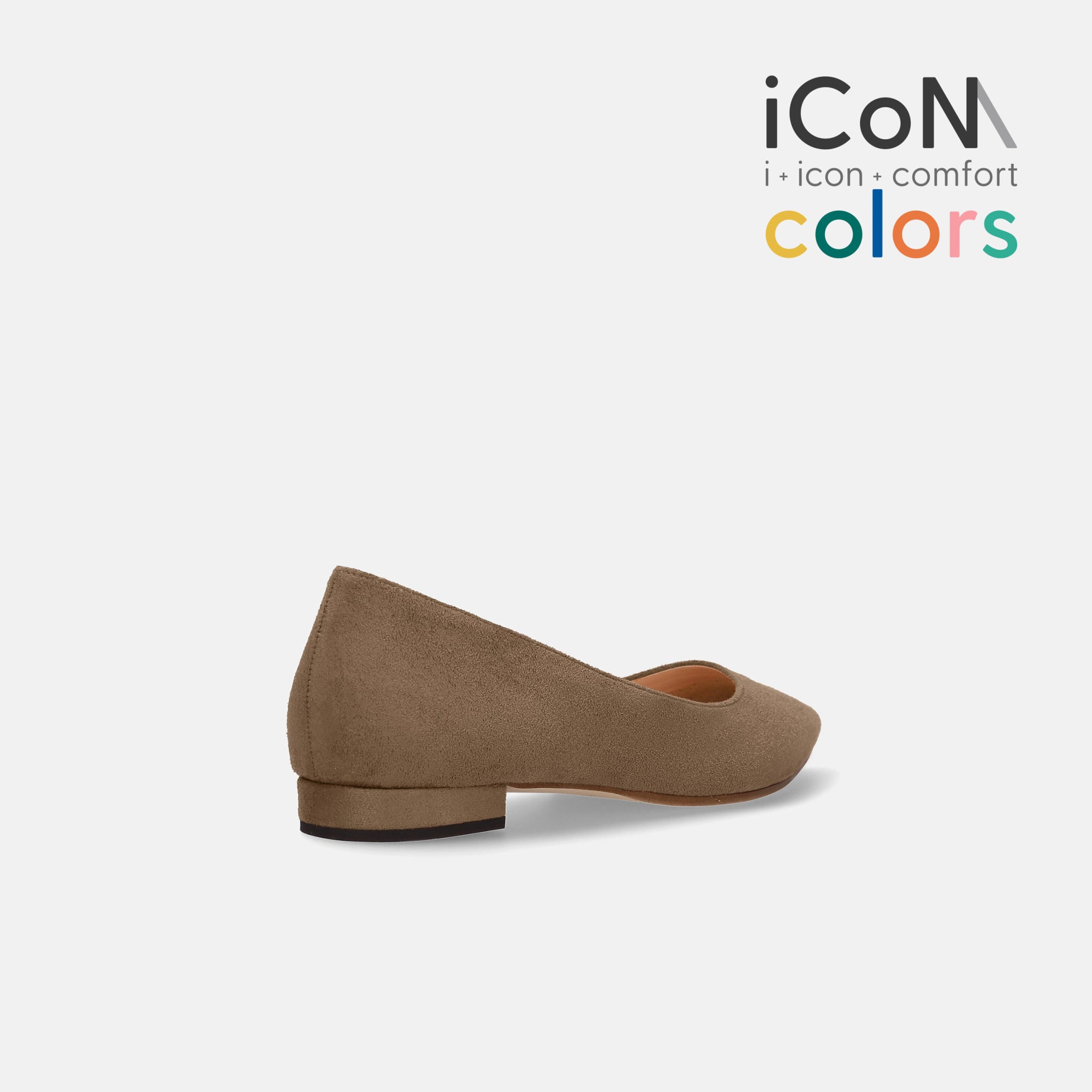 30%OFF：iCoN COLORS：ポインテッドトゥ スエード フラットシューズ