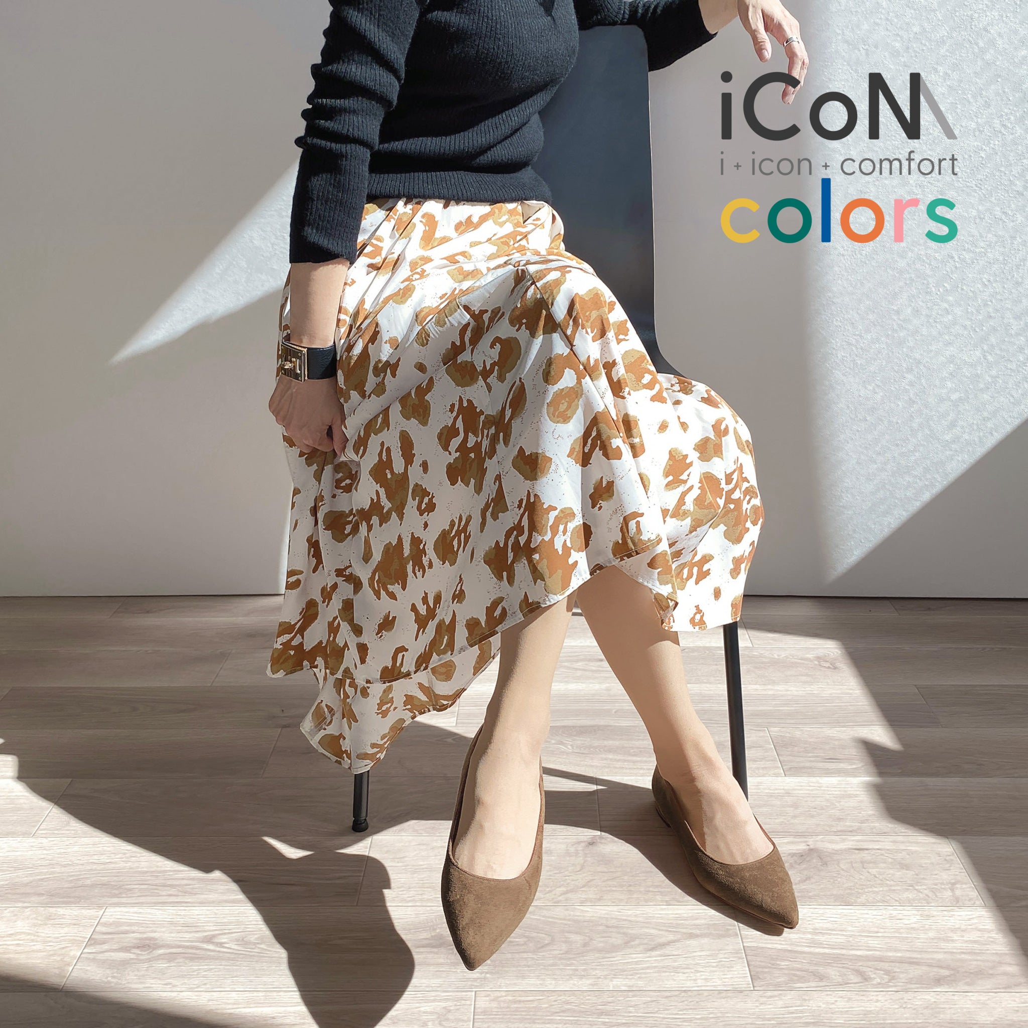 30%OFF：iCoN COLORS：ポインテッドトゥ スエード フラットシューズ