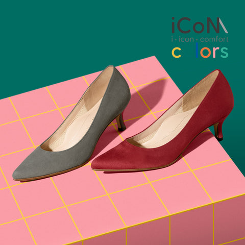 30%OFF：iCoN COLORS：ポインテッドトゥ スエード パンプス（C57172）ボルドーS/mamian（マミアン）