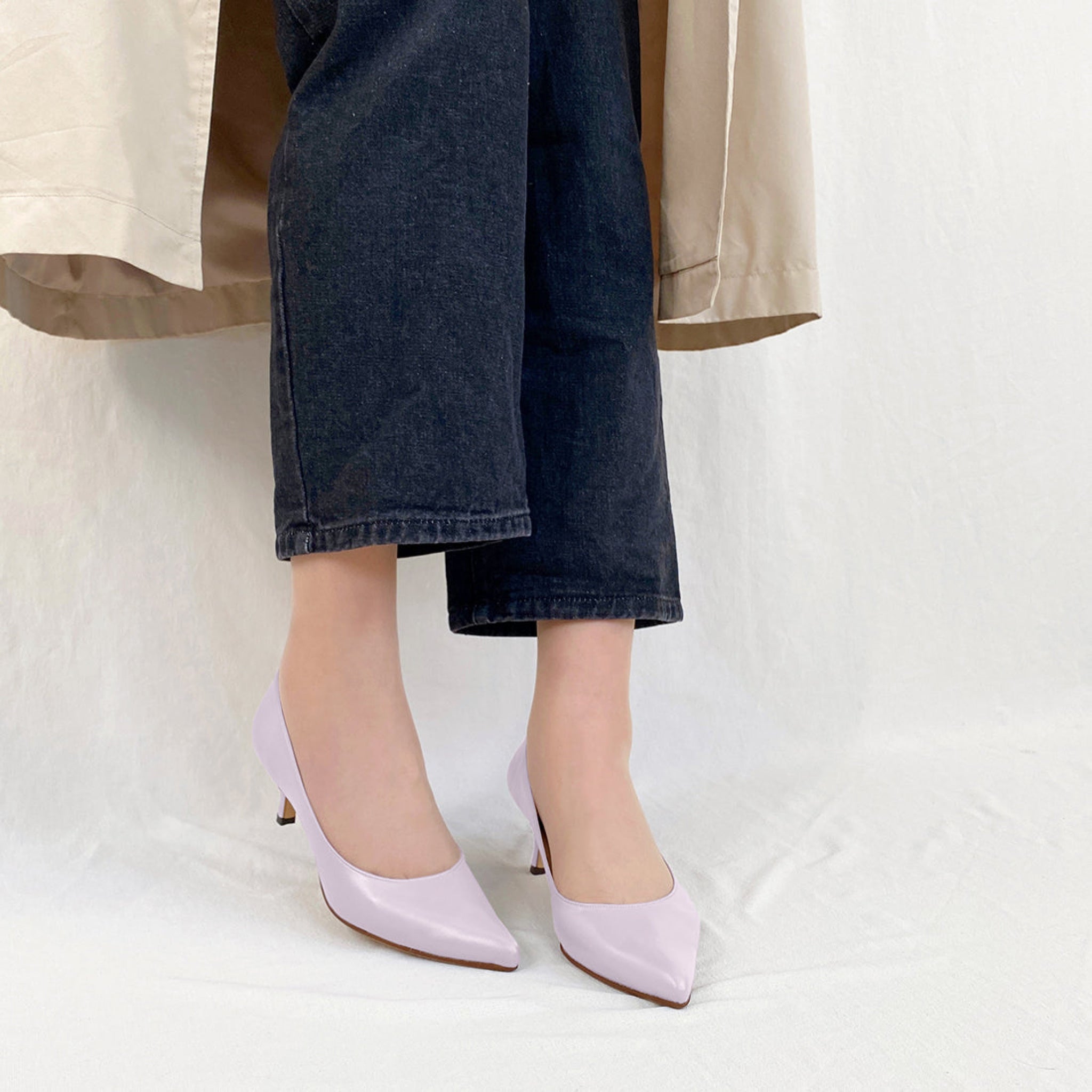 30%OFF：iCoN COLORS：ポインテッドトゥ スムース パンプス（C57173