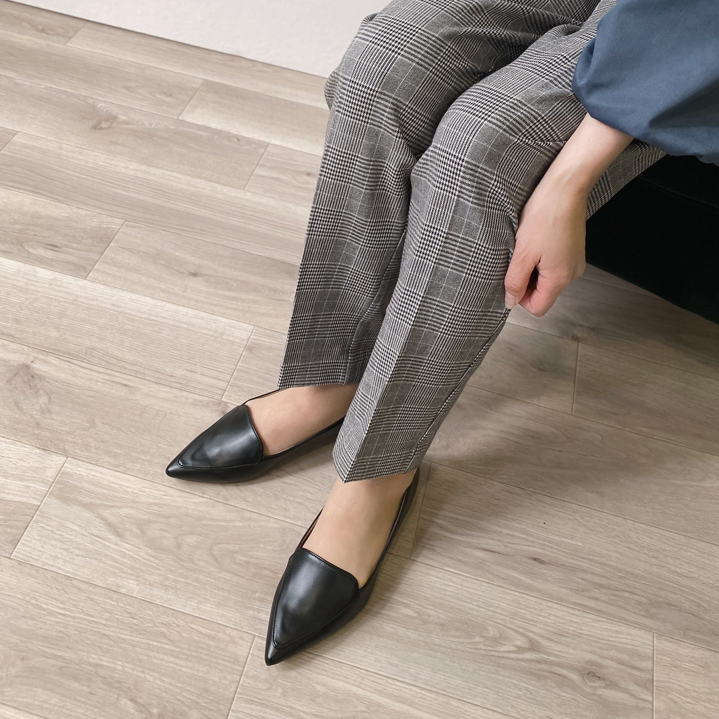 試着のみ　フラッタード Flattered　40　フラットシューズ　黒 試着のみ フラッタード Flattered 40 フラットシューズ 黒