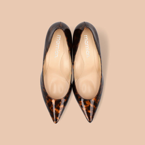 50%OFF：iCoN COLORS：ポインテッドトゥ エナメル パンプス（C76531）べっ甲E/mamian（マミアン）