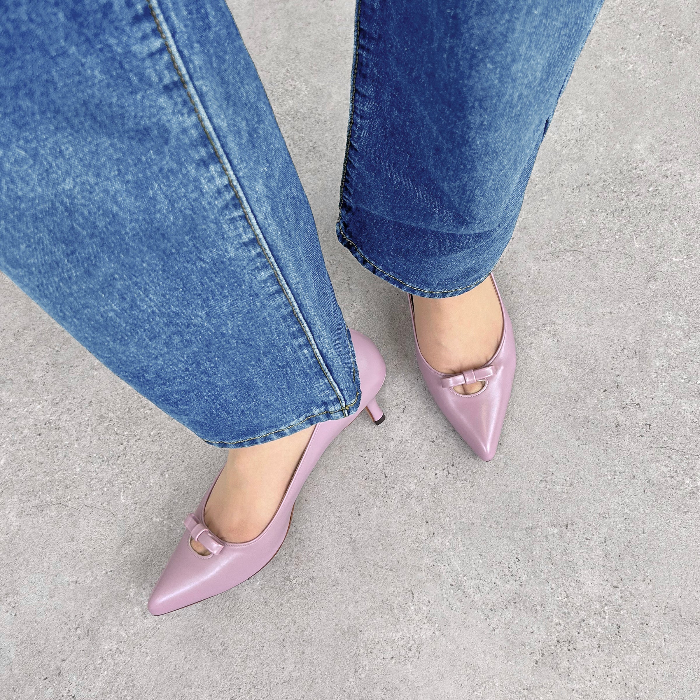 30%OFF：2025SS：フロントリボン パンプス（5726）ベリーパープル