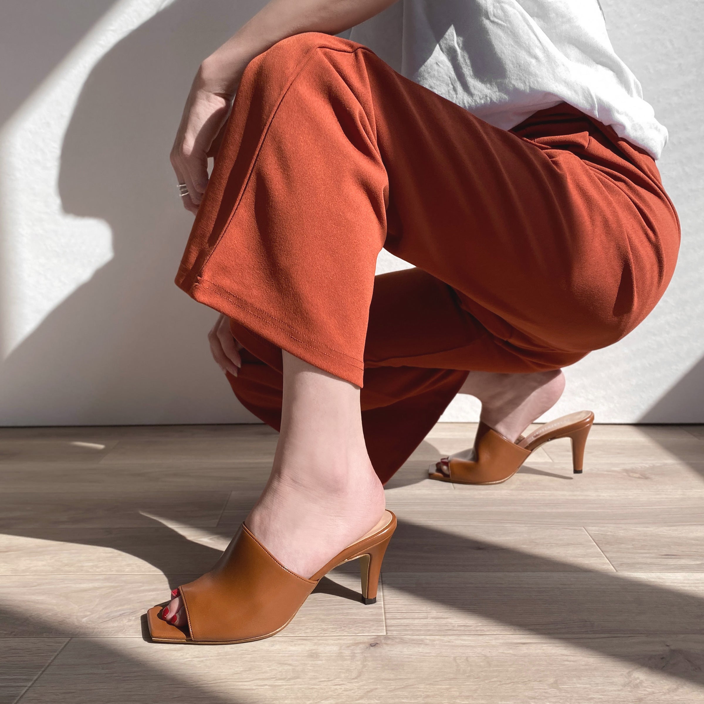 30%OFF：シンプル スタイル ミュール（733）Cブラウン – mamian
