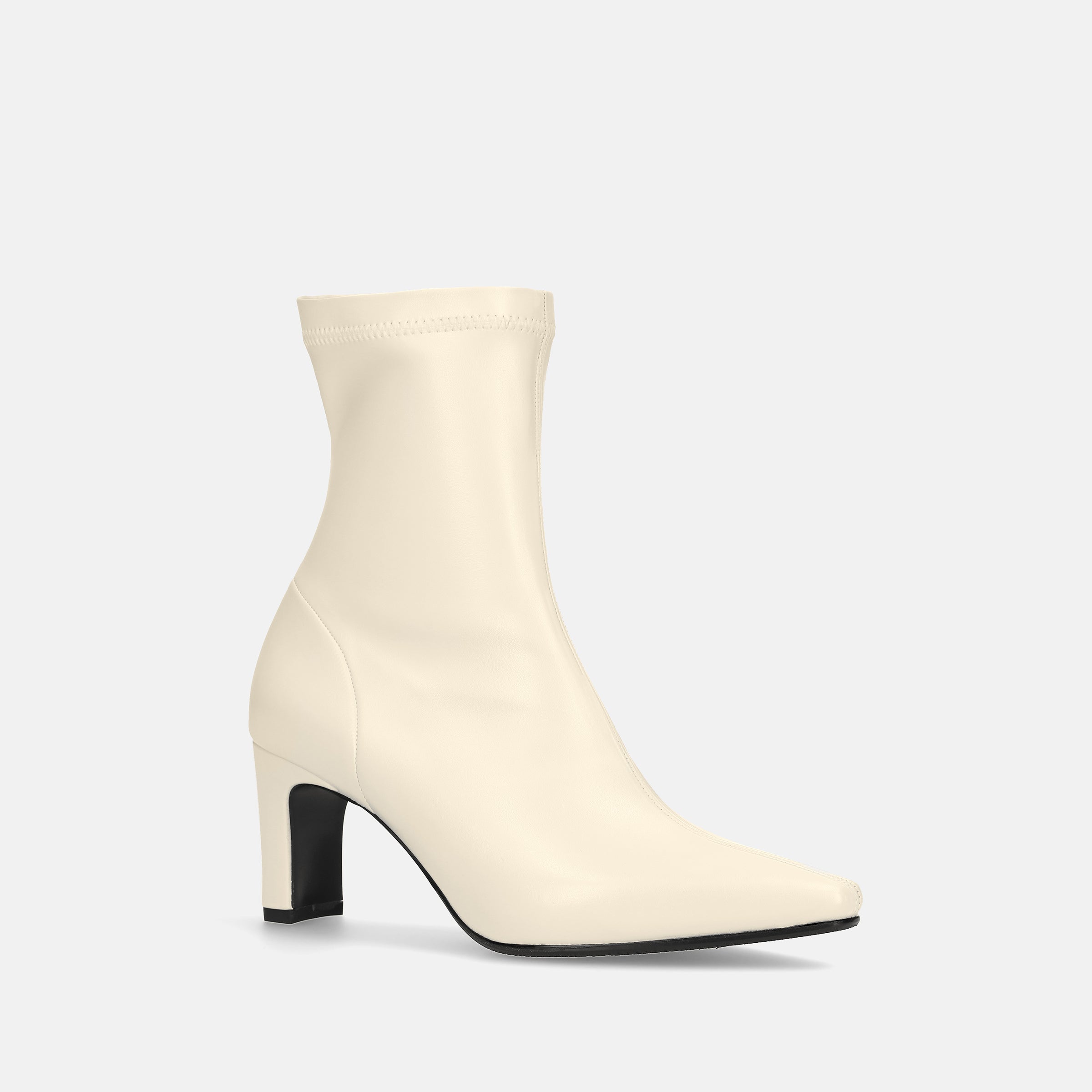 50%OFF：スクエアトゥ ストレッチブーツ（7357）アイボリー