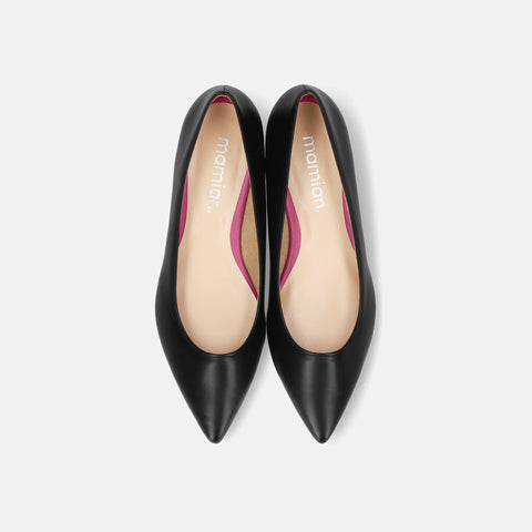 予約：2026SS：アクセントヒール フラットシューズ（4797）ブラック