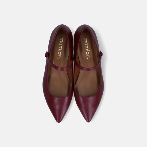 40%OFF：メリージェーン ストラップ フラットシューズ（4802）パープル/mamian（マミアン）