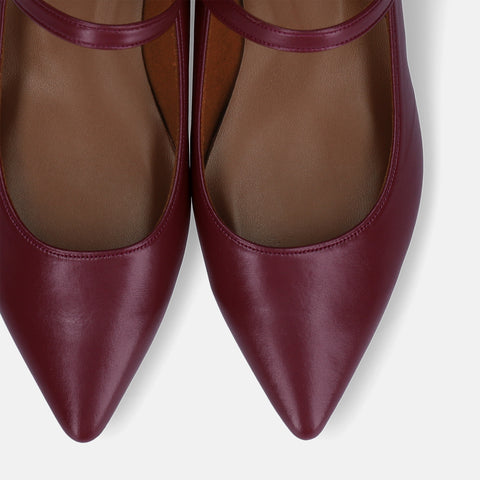 40%OFF：メリージェーン ストラップ フラットシューズ（4802）パープル/mamian（マミアン）