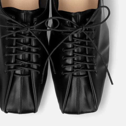 予約：2026SS：レースアップフラットシューズ（m10311）ブラック/mamian（マミアン）