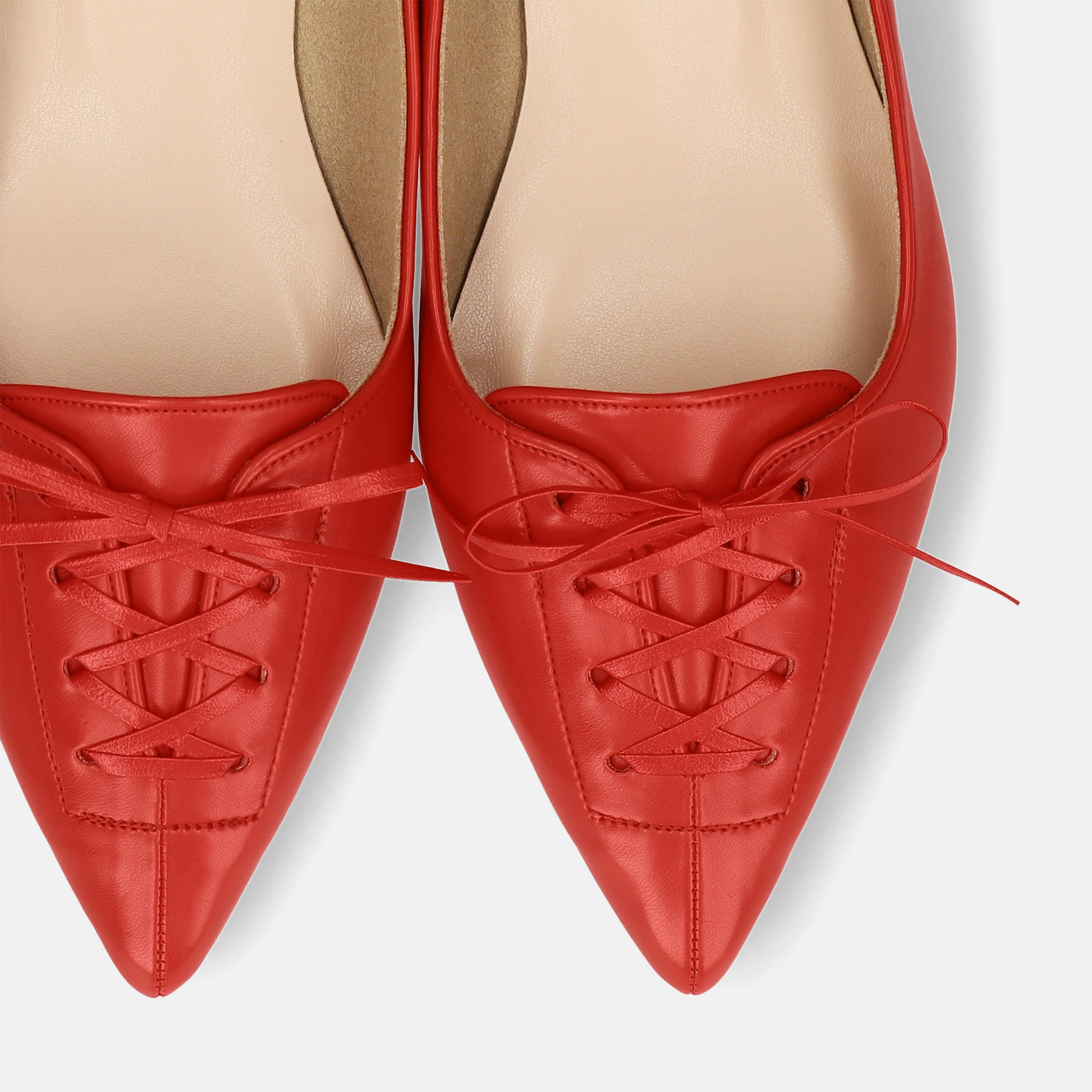 ラストワン30%OFF：2025SS：レースアップデザイン フラットシューズ