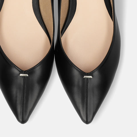 予約：メタルパーツ フラットシューズ（m17064）ブラック/mamian（マミアン）