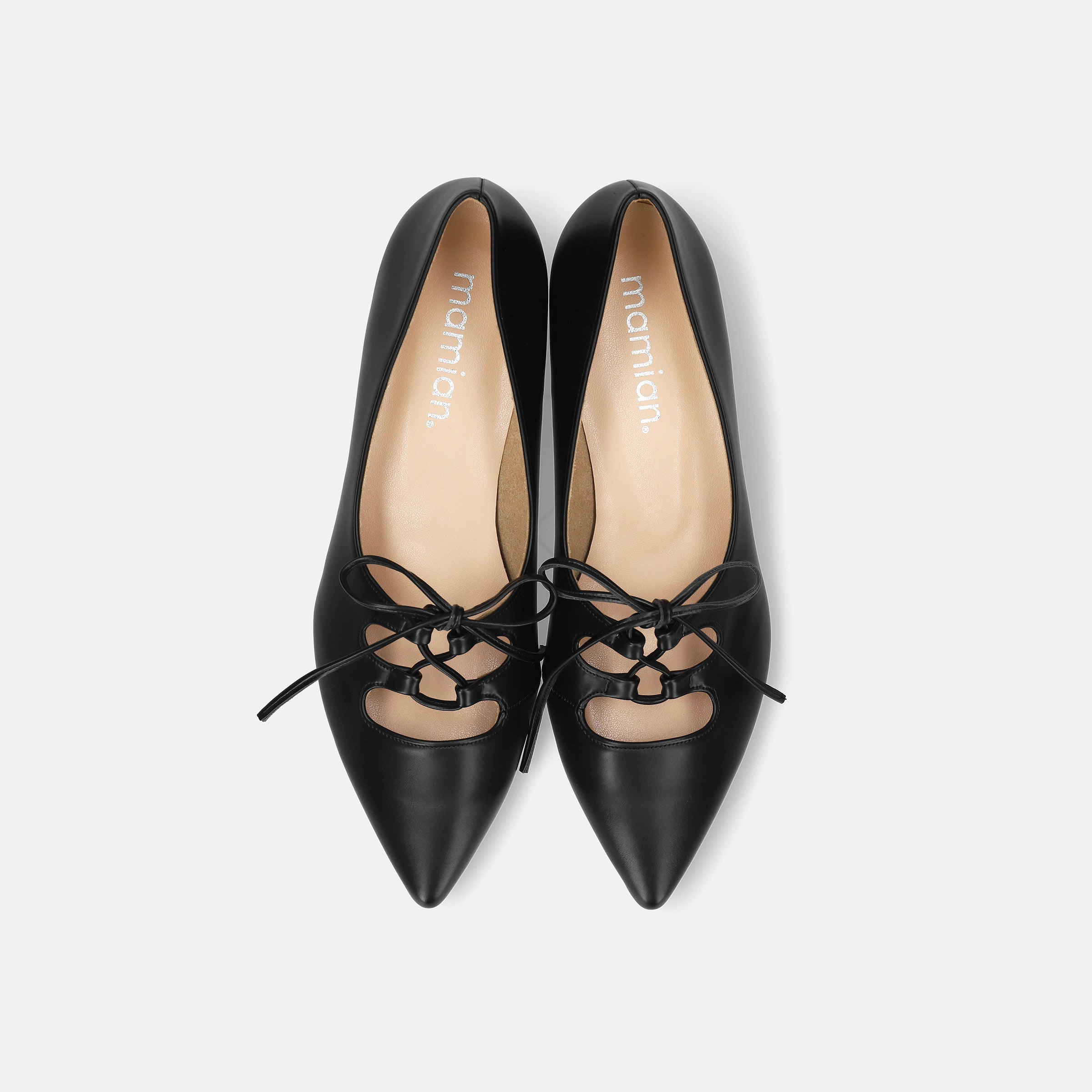 2025AWBI：甲深デザイン フラットシューズ（4767）ブラックCR – mamian