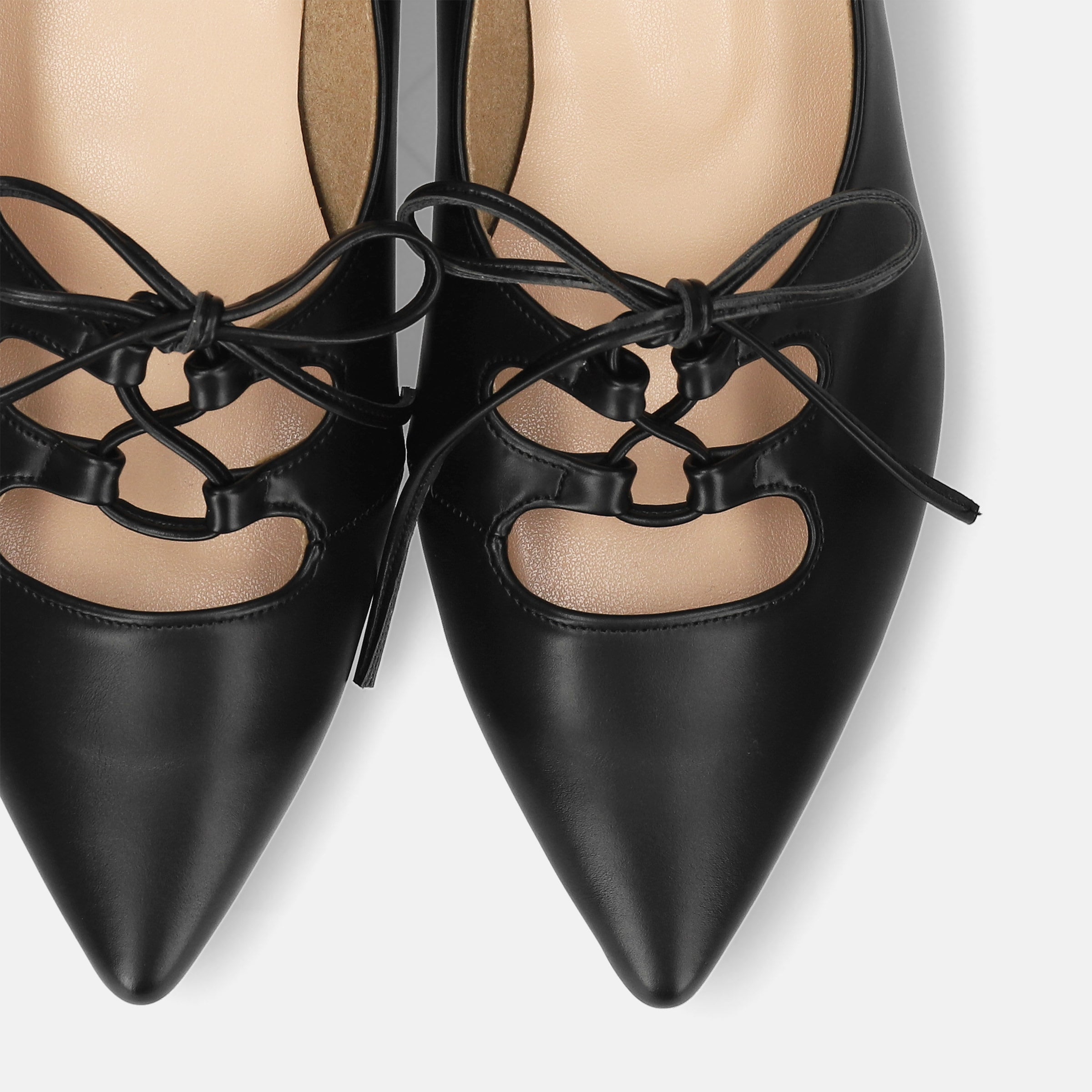 予約：レースアップ フラットシューズ（m17068）ブラック – mamian