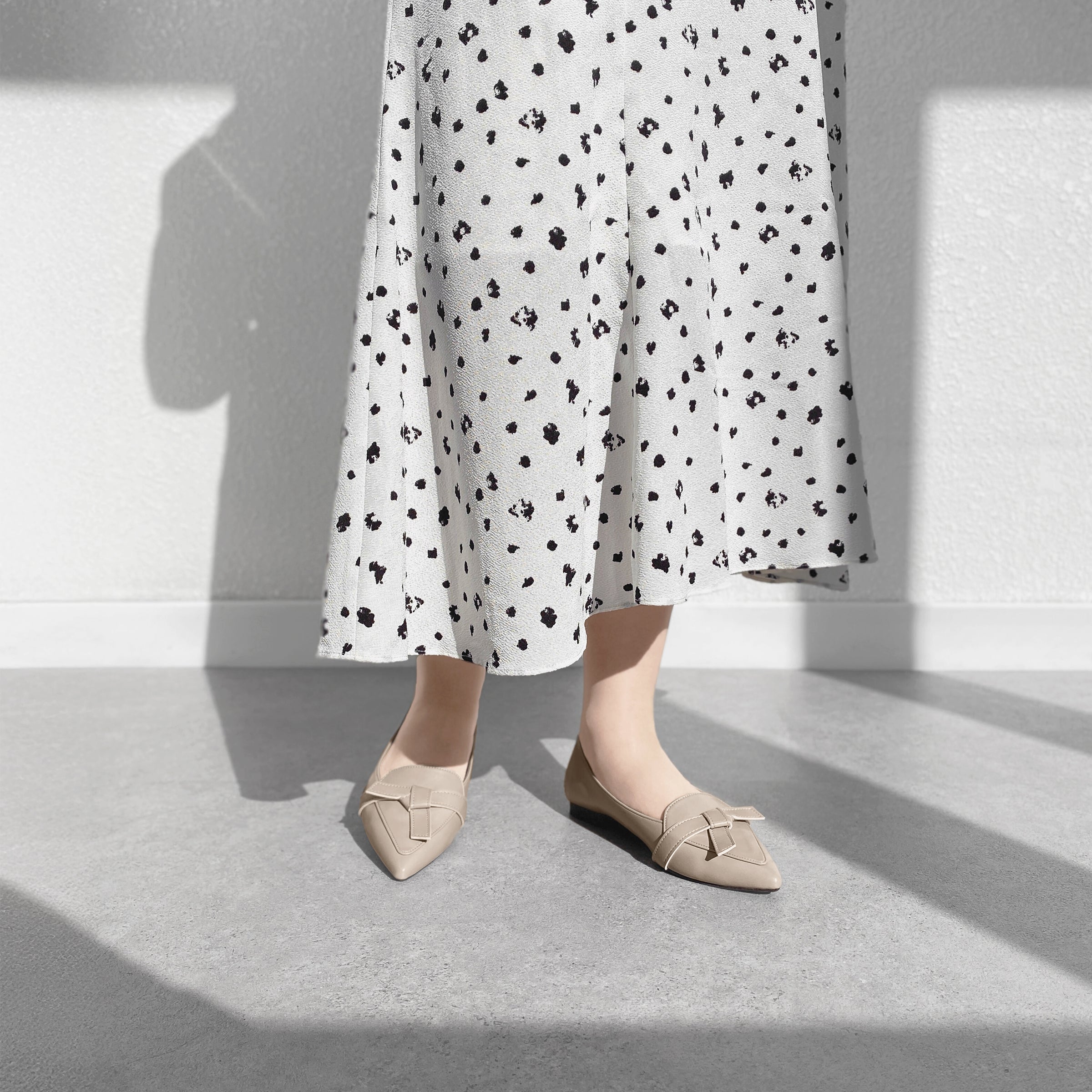 30%OFF：2025SS：ステッチリボン ローファー（m17016）グレージュ