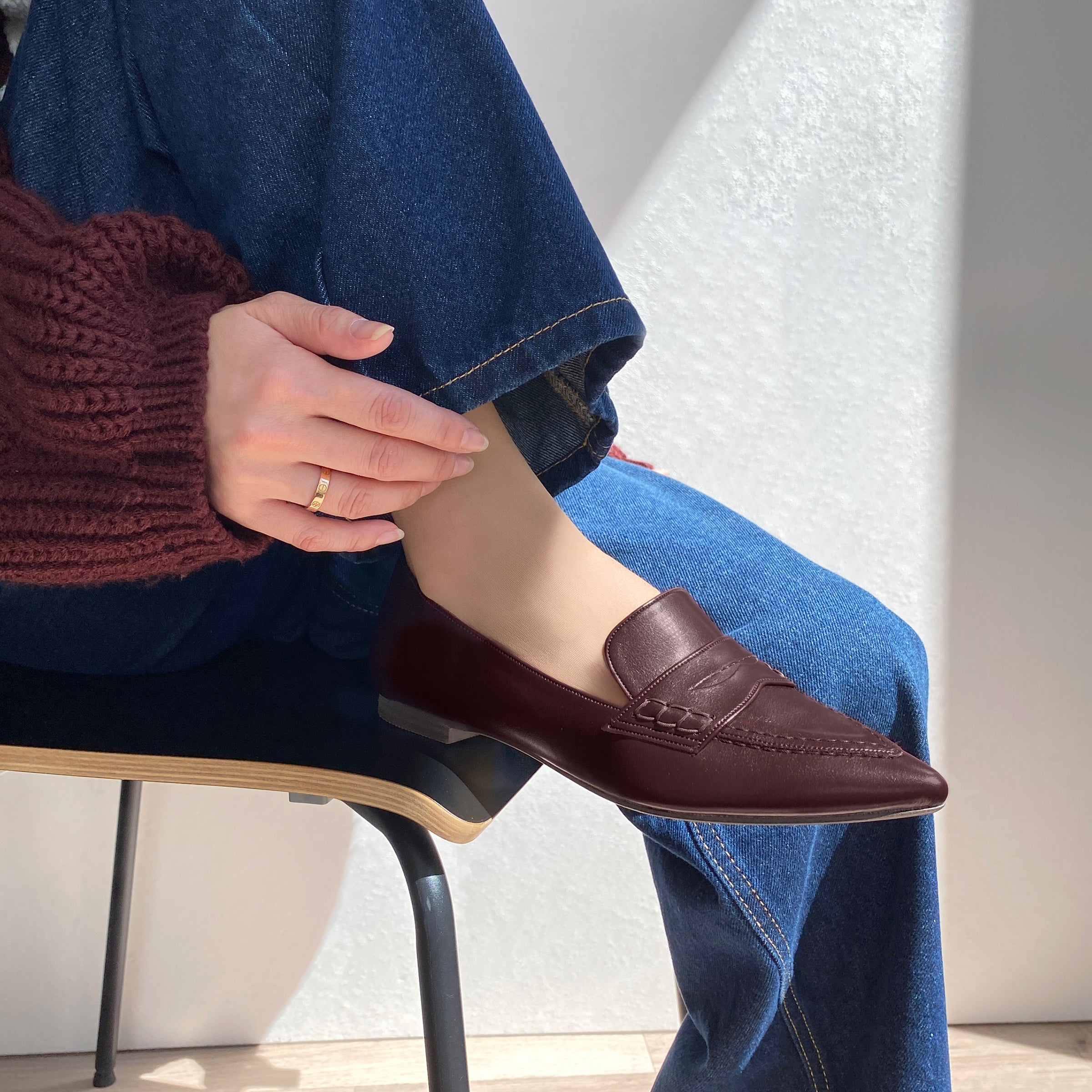 ラストワン25%OFF：モカデザイン 甲深ローファー（m17022）レ