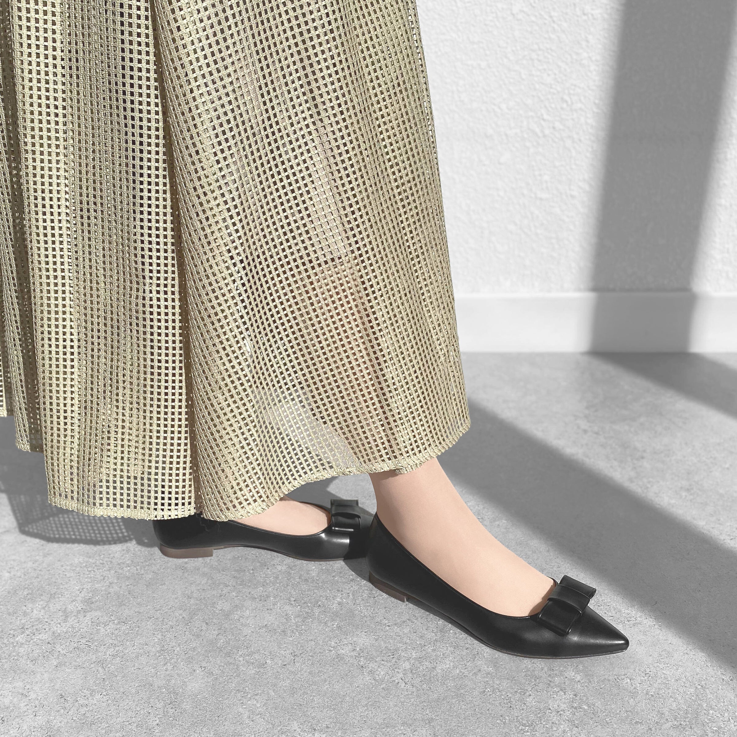 2025AW：リボン フラットシューズ（m17042）ブラック – mamian