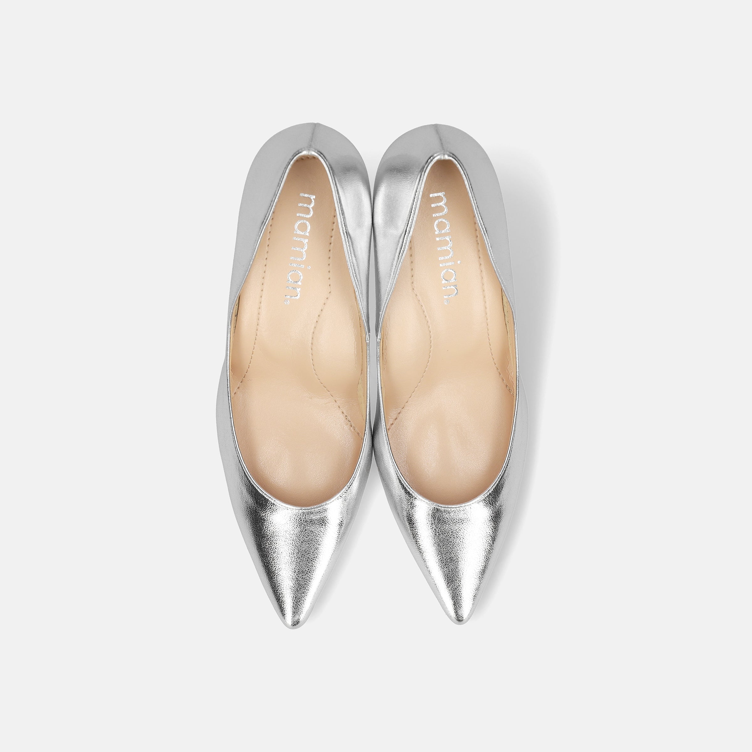 2026SS：iCoN COLORS：ポインテッドトゥ パンプス（C76533）シルバー