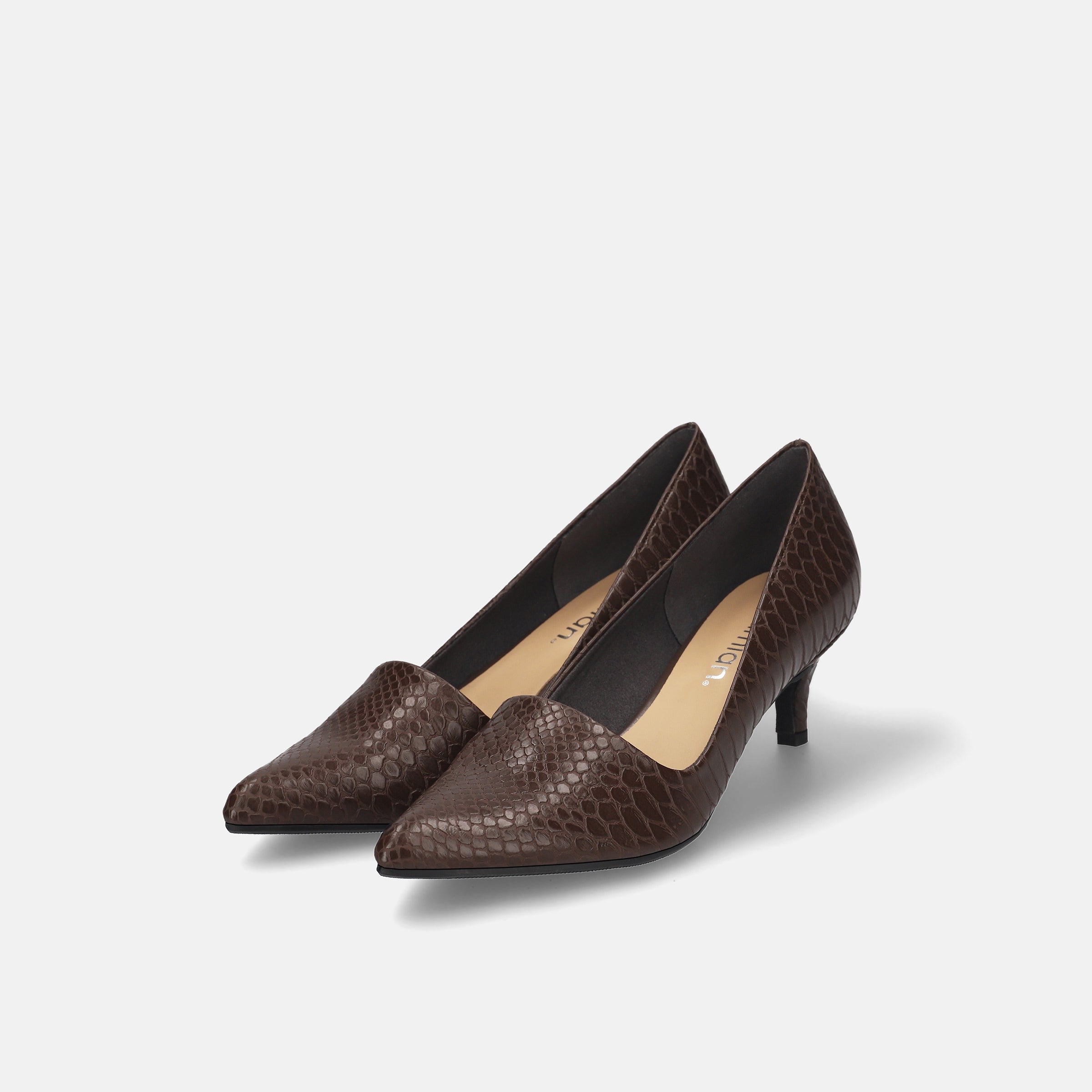 2025AW：サイドコンシャス デザイン パンプス（m45007）ダークブラウン