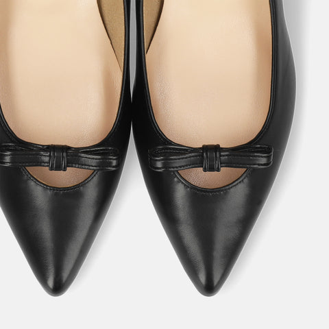 予約：2026SS：リボンデザイン パンプス（m45014）ブラック/mamian（マミアン）