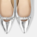 予約：2026SS：リボンデザイン パンプス（m45014）シルバー/mamian（マミアン）