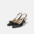 ラストワン30%OFF：2025SS：リボン付き バックストラップ パンプス（m45017）ブラック/mamian（マミアン）