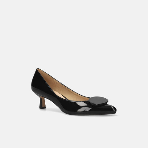 予約：2026SS：オーバルパーツ付き パンプス（m45022）ブラックE