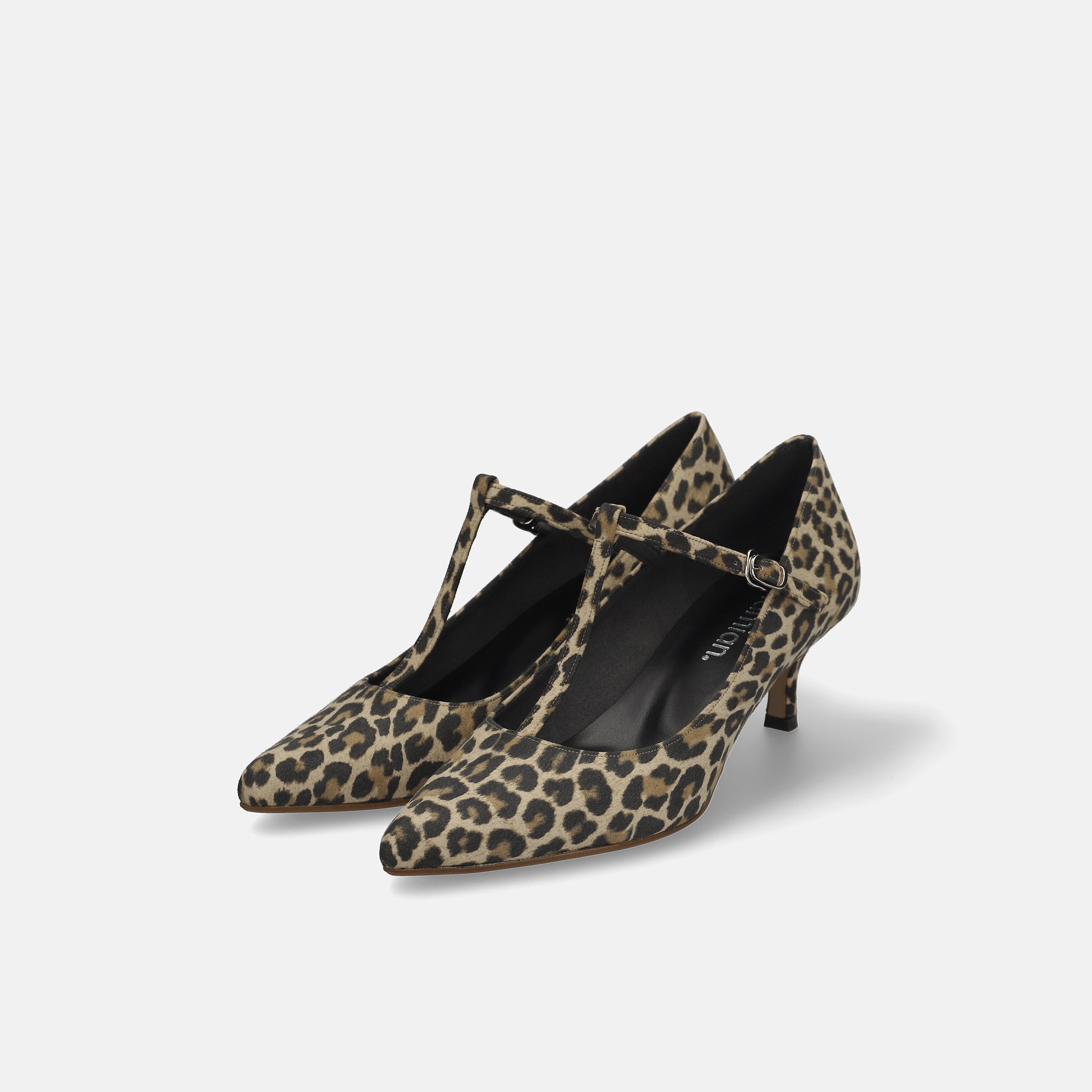 30%OFF：Tストラップ パンプス 5cmヒール（m55201）レオパードS