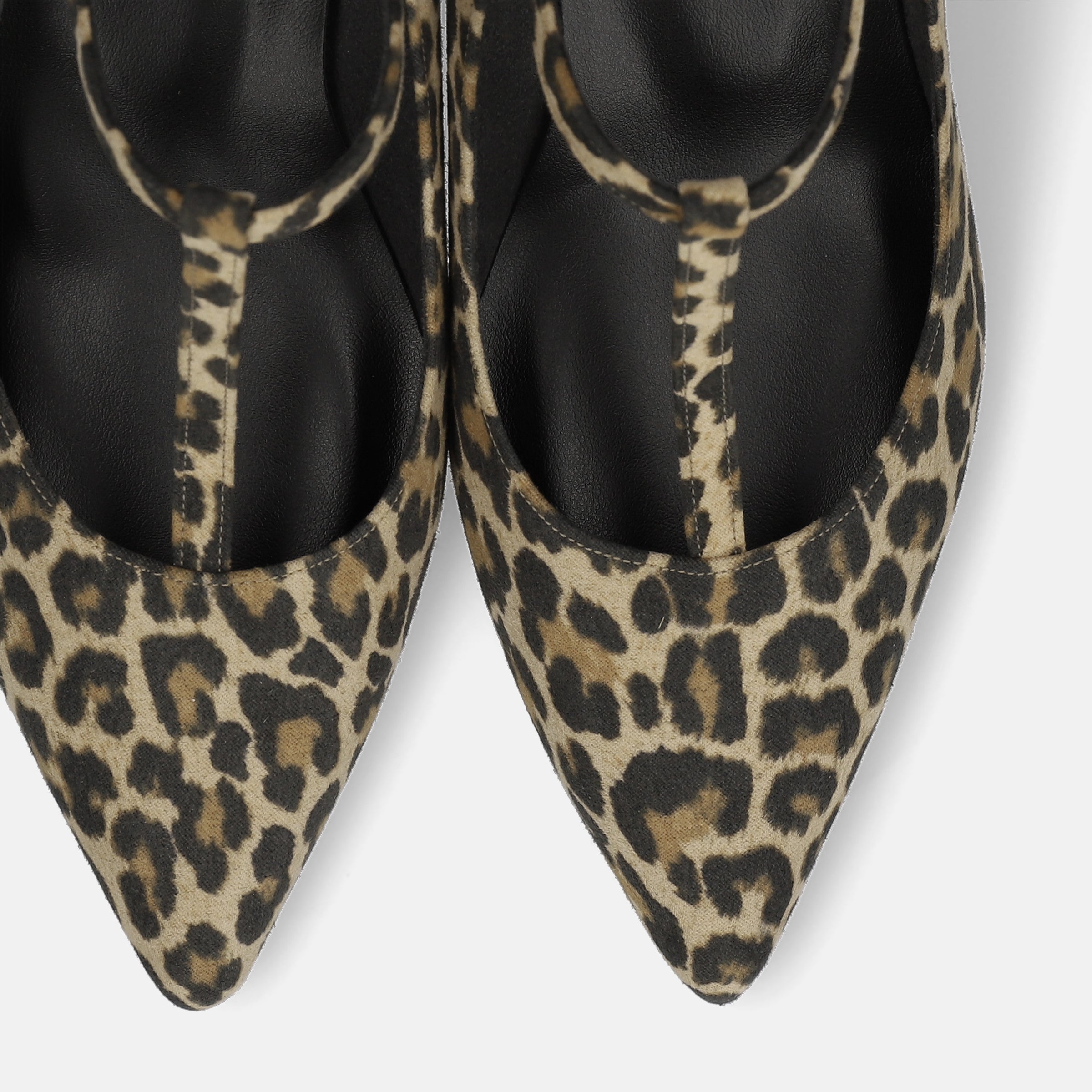 30%OFF：Tストラップ パンプス 5cmヒール（m55201）レオパードS