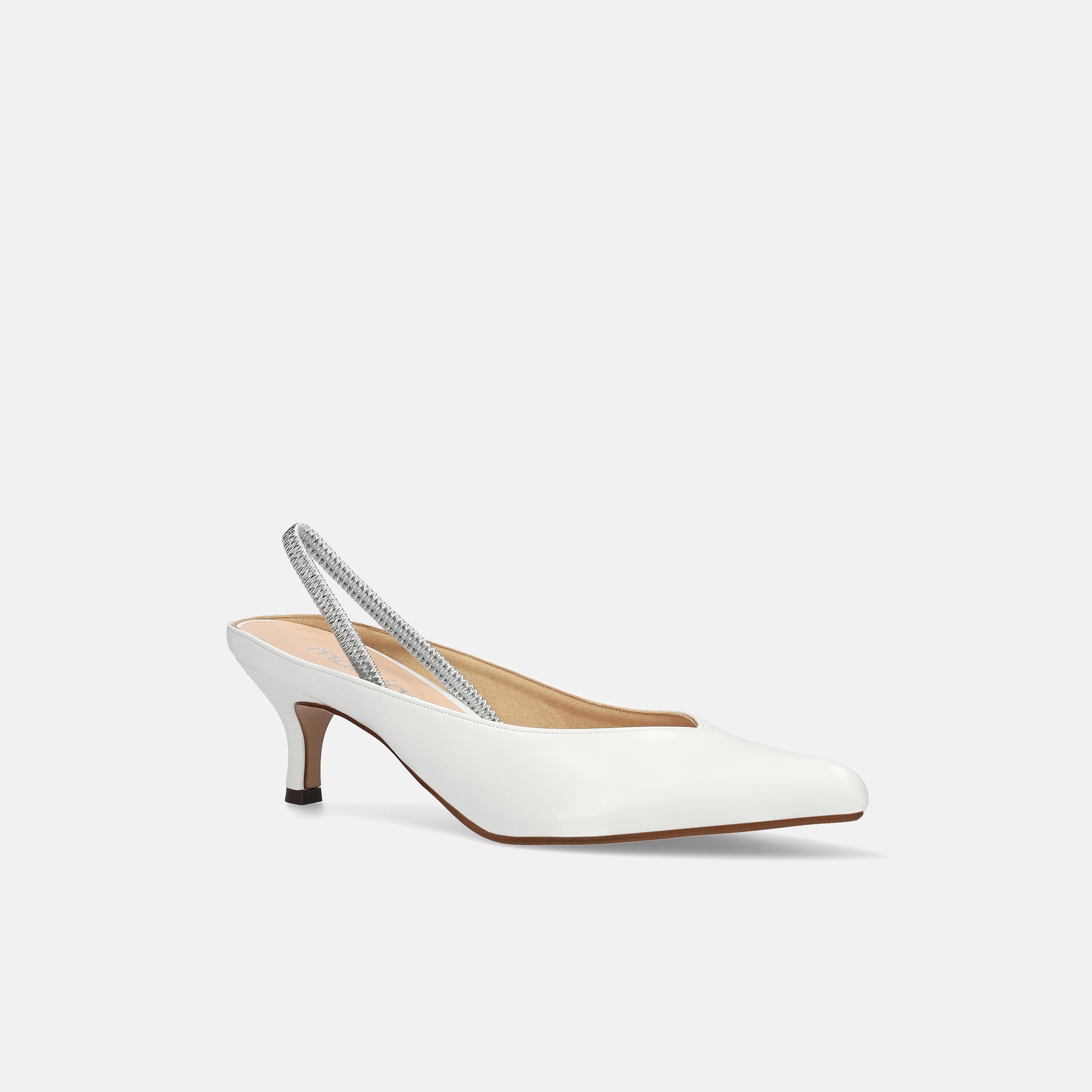 ラストワン15%OFF：バックストラップ付き ミュールスタイル パンプス