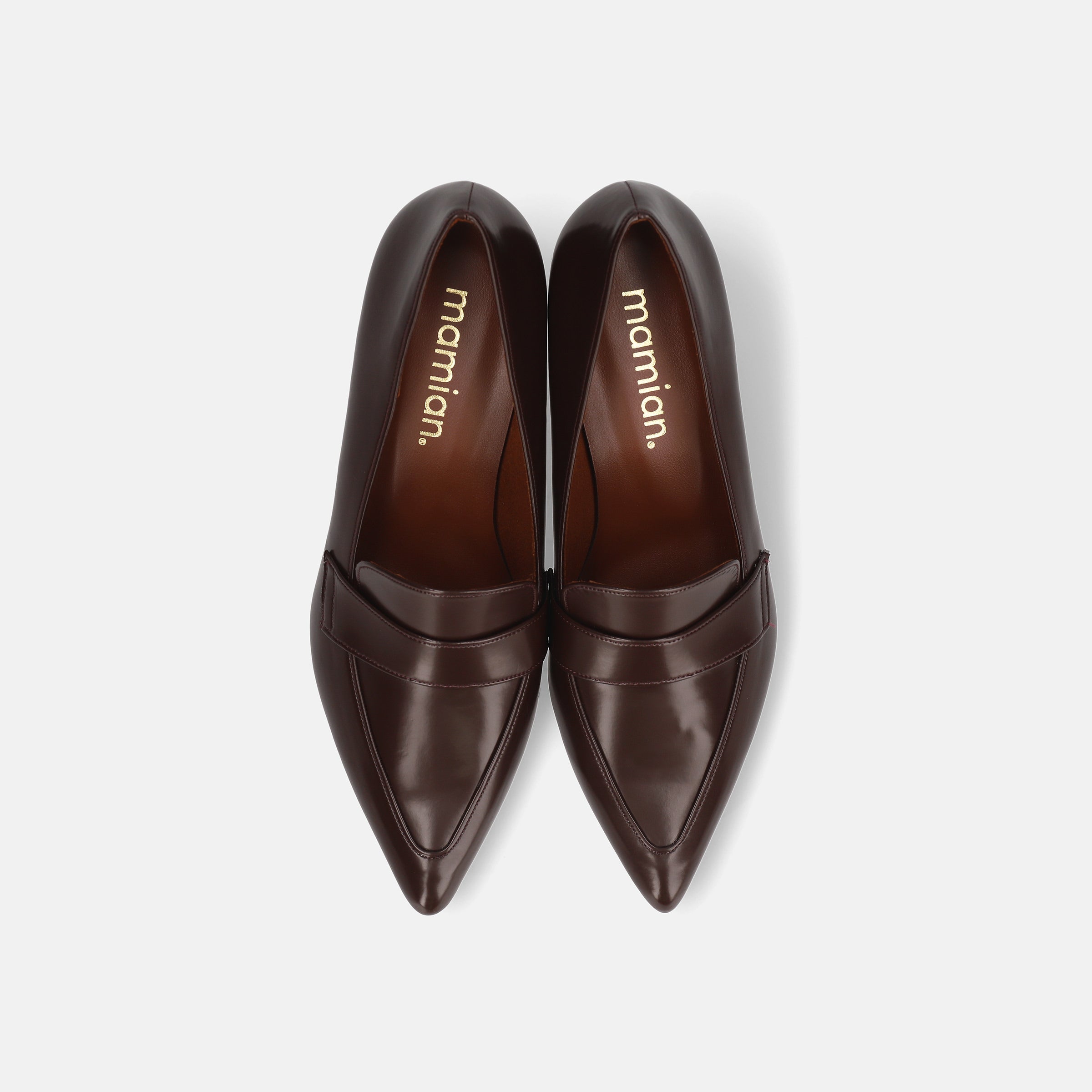 20%OFF：ポインテッドトゥ ローファー パンプス（m55204）ダーク