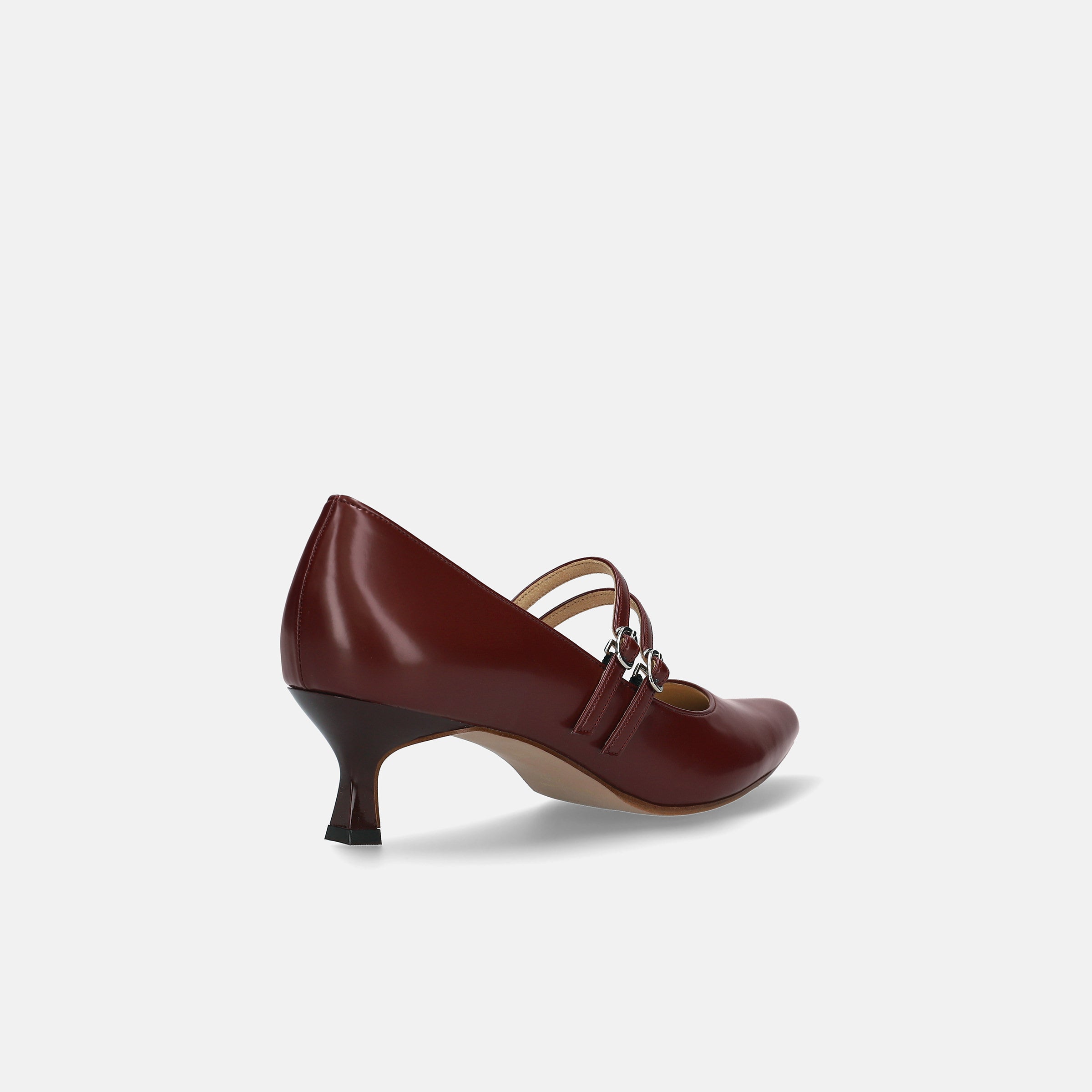 15%OFF：ダブル甲ストラップ パンプス（m55206）ボルドーG