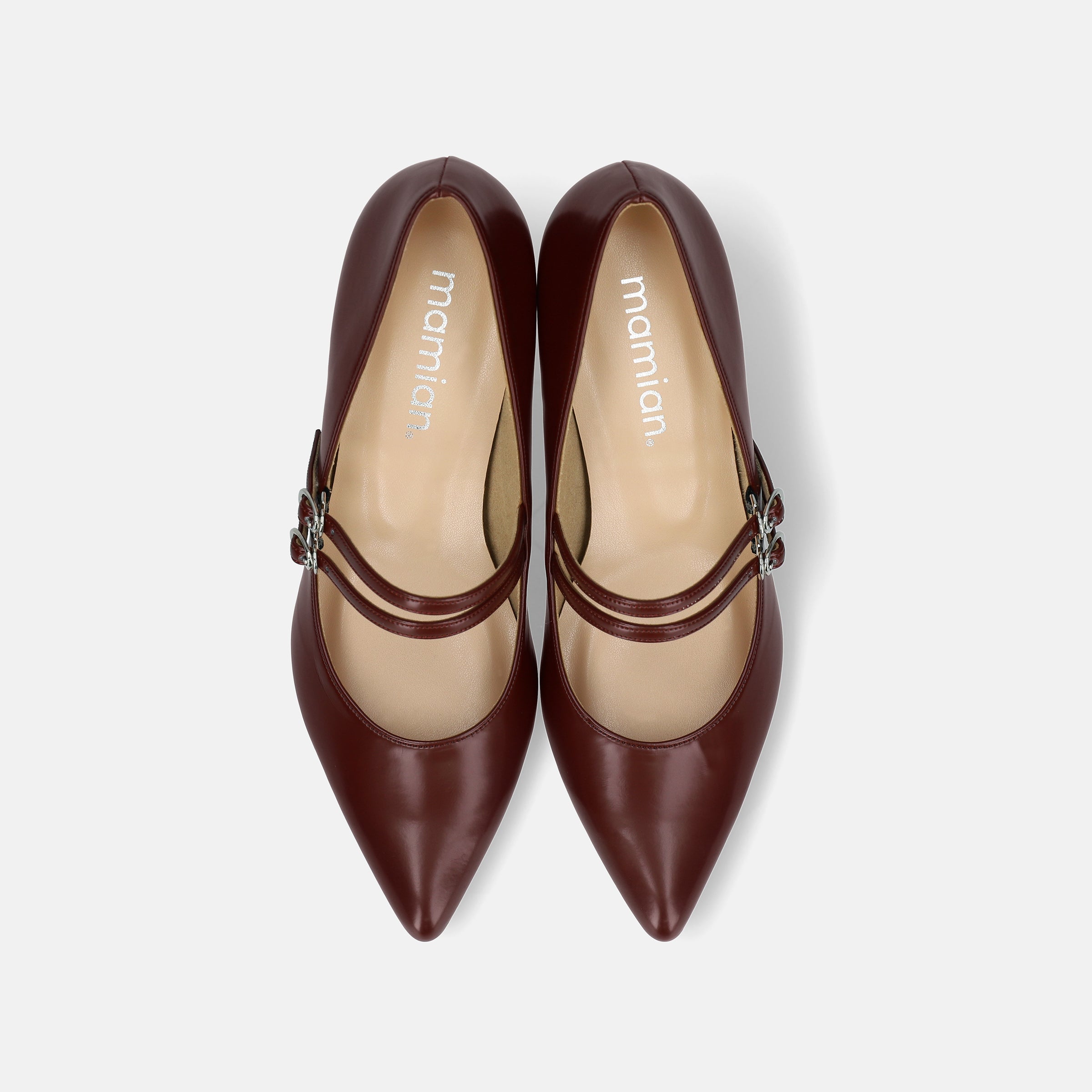 15%OFF：ダブル甲ストラップ パンプス（m55206）ボルドーG – mamian