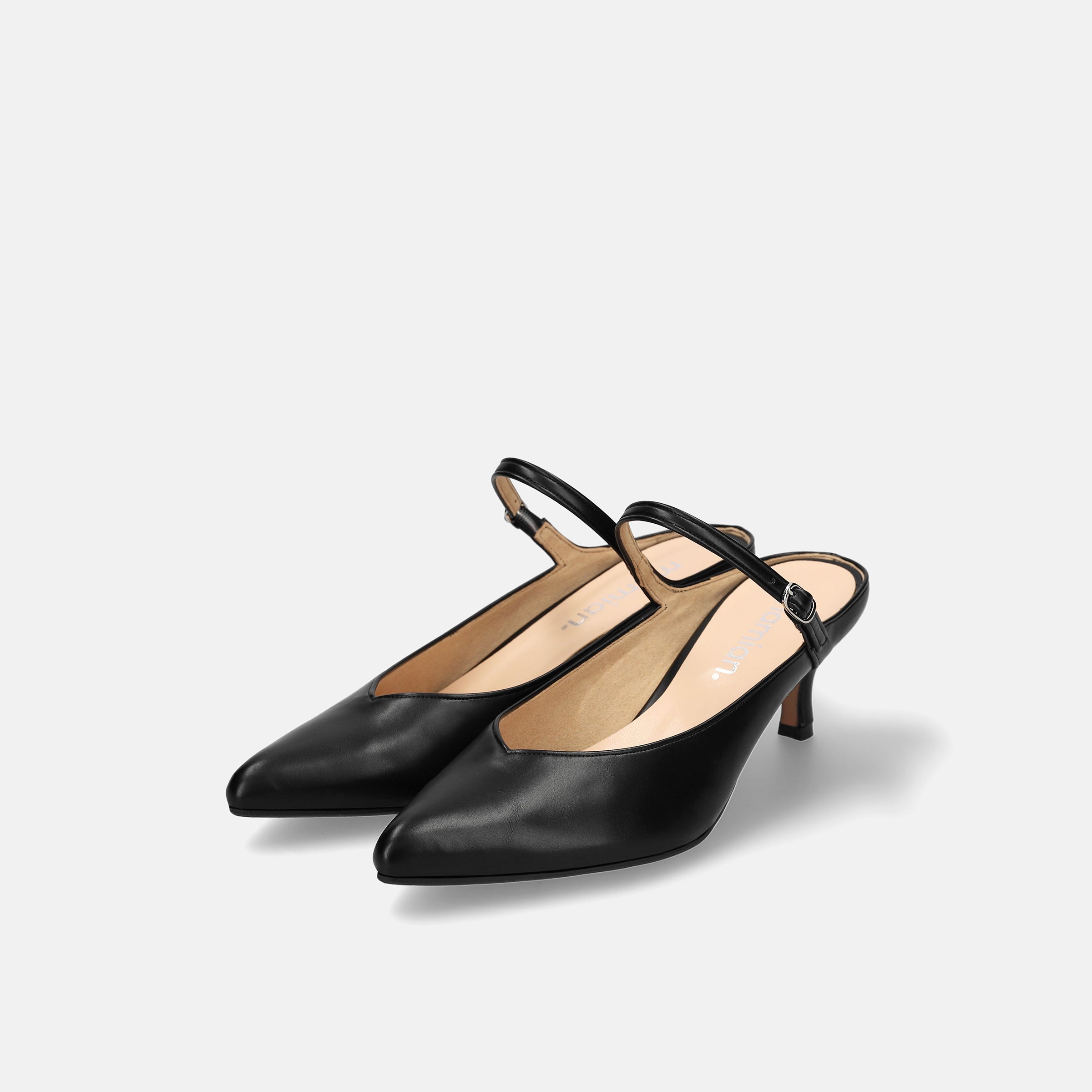 15%OFF：2024SS：甲ストラップ付き ミュールスタイル パンプス（m55216