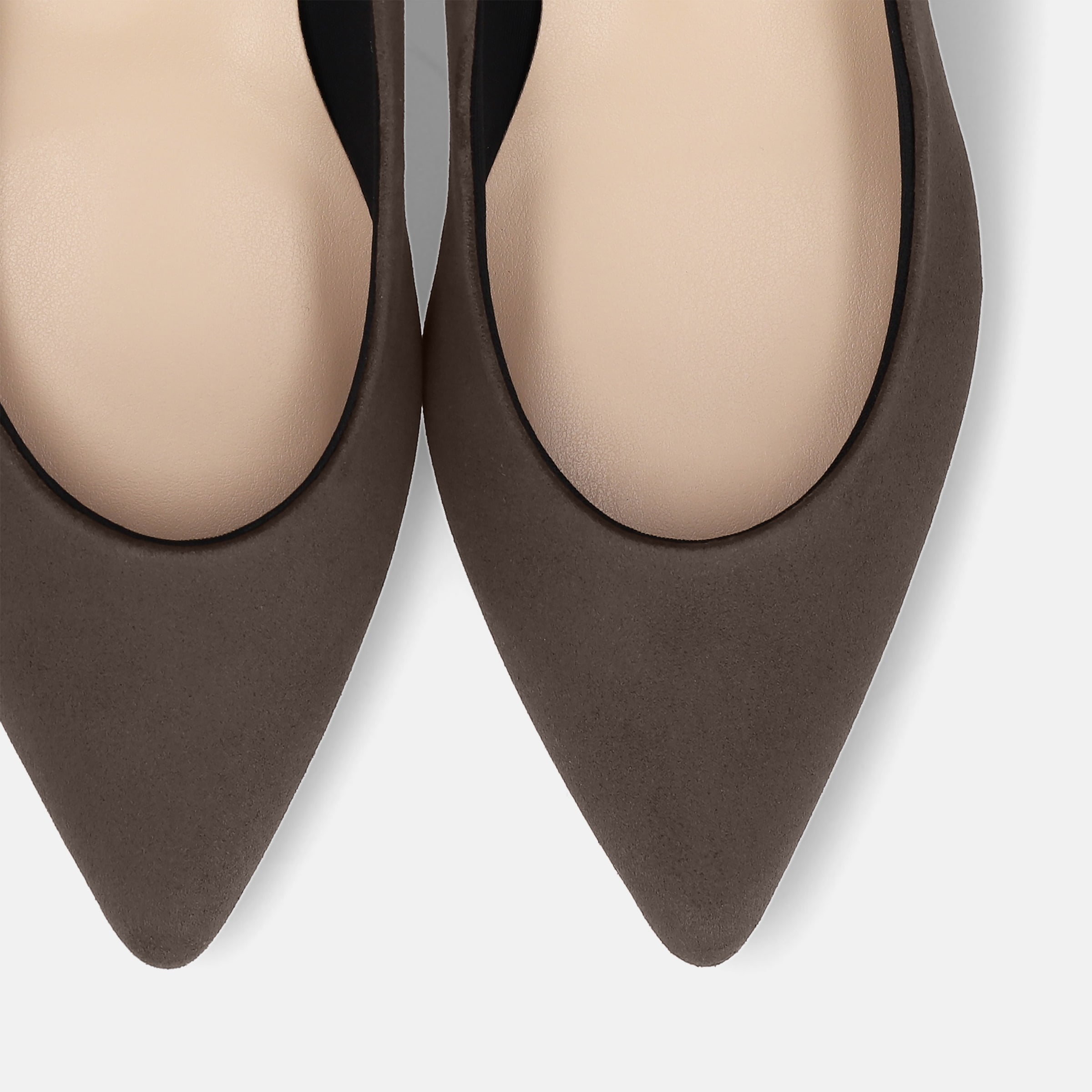 2025AW：ポインテッドトゥ スエードパンプス（m55225）ダークブラウンS