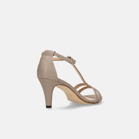 予約：2026SS：Tストラップ シンプル サンダル（724）グレージュ