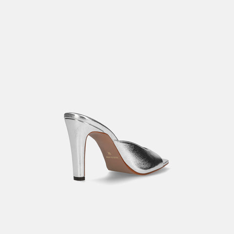 予約：2026SS：スクエアトゥ シンプル ミュール（m96104）シルバー